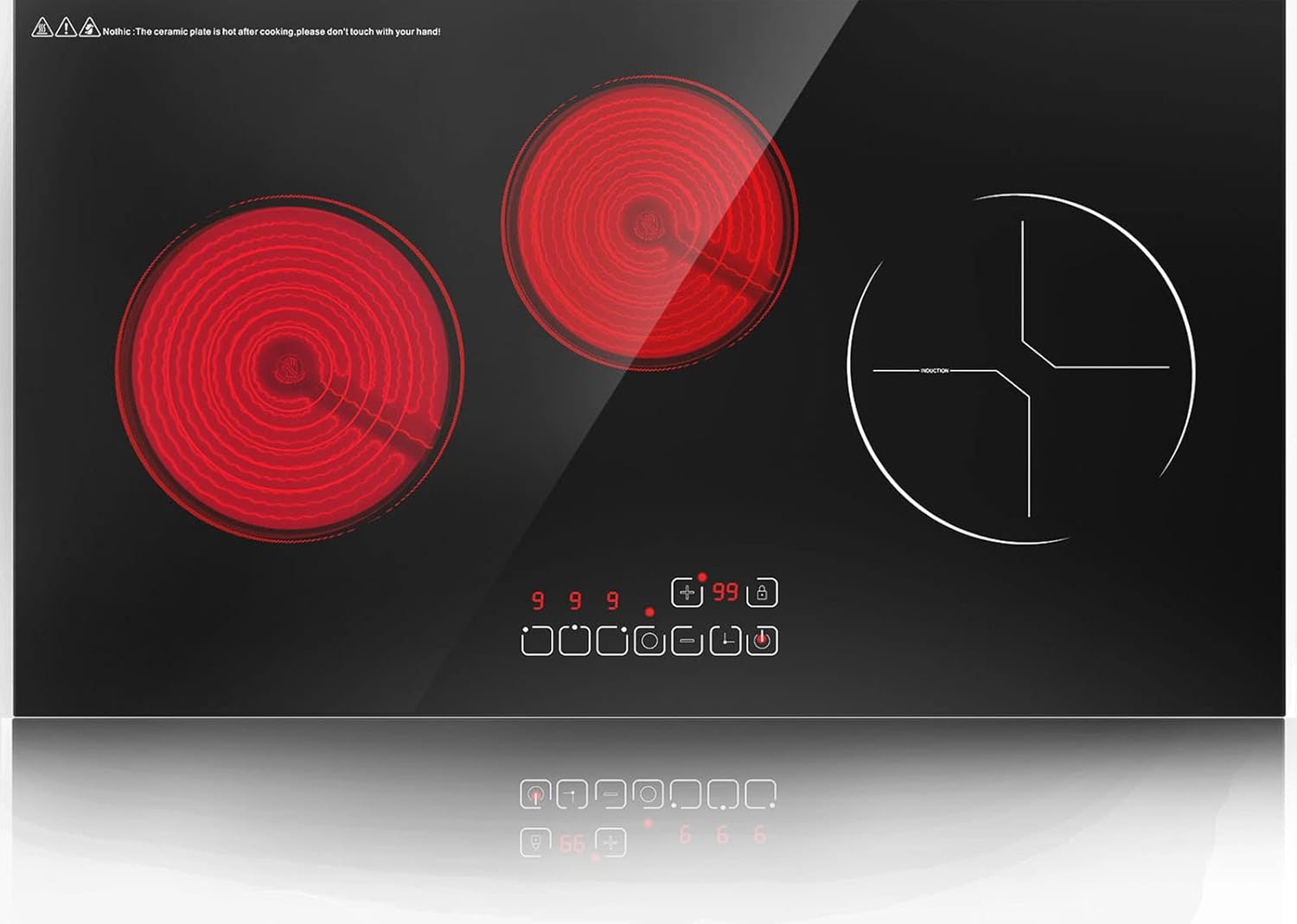 ANHANE Electric Cooktop 3 Burners Induction Cooktop,Plug in