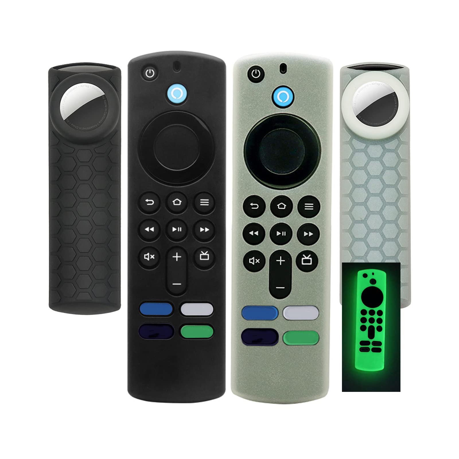 Photo 1 of [2 Pack] for TV Stick 3rd Gen Remote Cover with Airtag Holder,Glow in Dark,TV Stick 4k Max Remote Case Compatible for Airtag,Key Finder Case Cover,Black and Glow Green