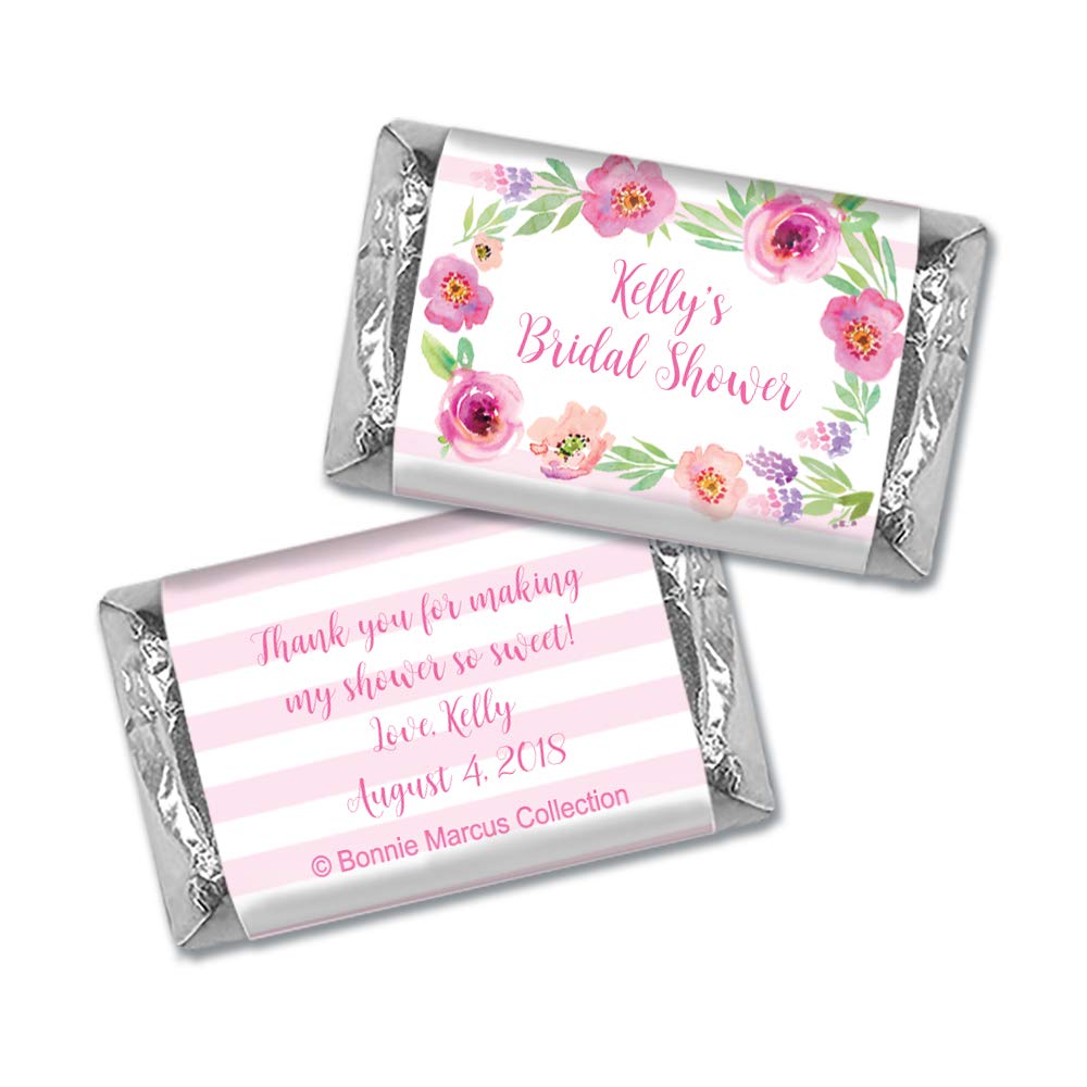 Bridal Shower HERSHEY MINI Wrappers Bonnie Marcus Floral Embrace (100 Wrappers)