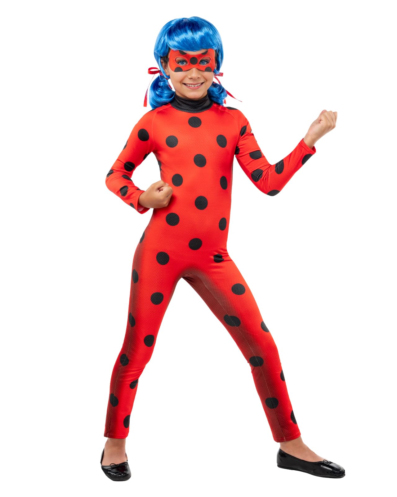 Funidelia | Miraculous Ladybug costume with wig for girl Cartoons, Ladybug, Miraculous - Costume for kids accessory fancy dress & props for Halloween, carnival & parties - Size 3-4 years - Red