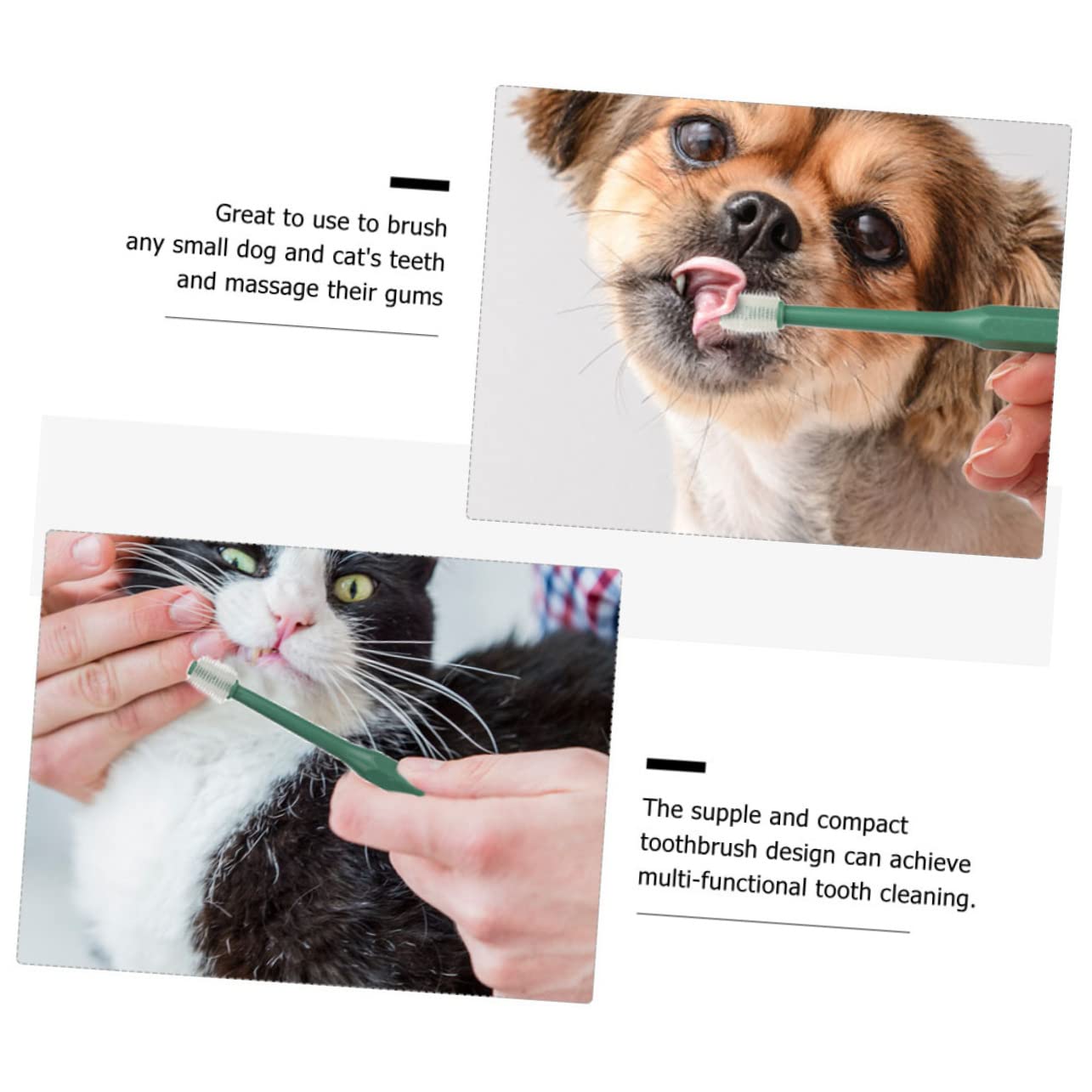 FOMIYES 2 Set Di Spazzolini Da Denti Per Animali Domestici Morbidi Per Gattini Cani Pulizia Dei Denti Manico in Plastica A 360 Gradi 4 Pezzi*2