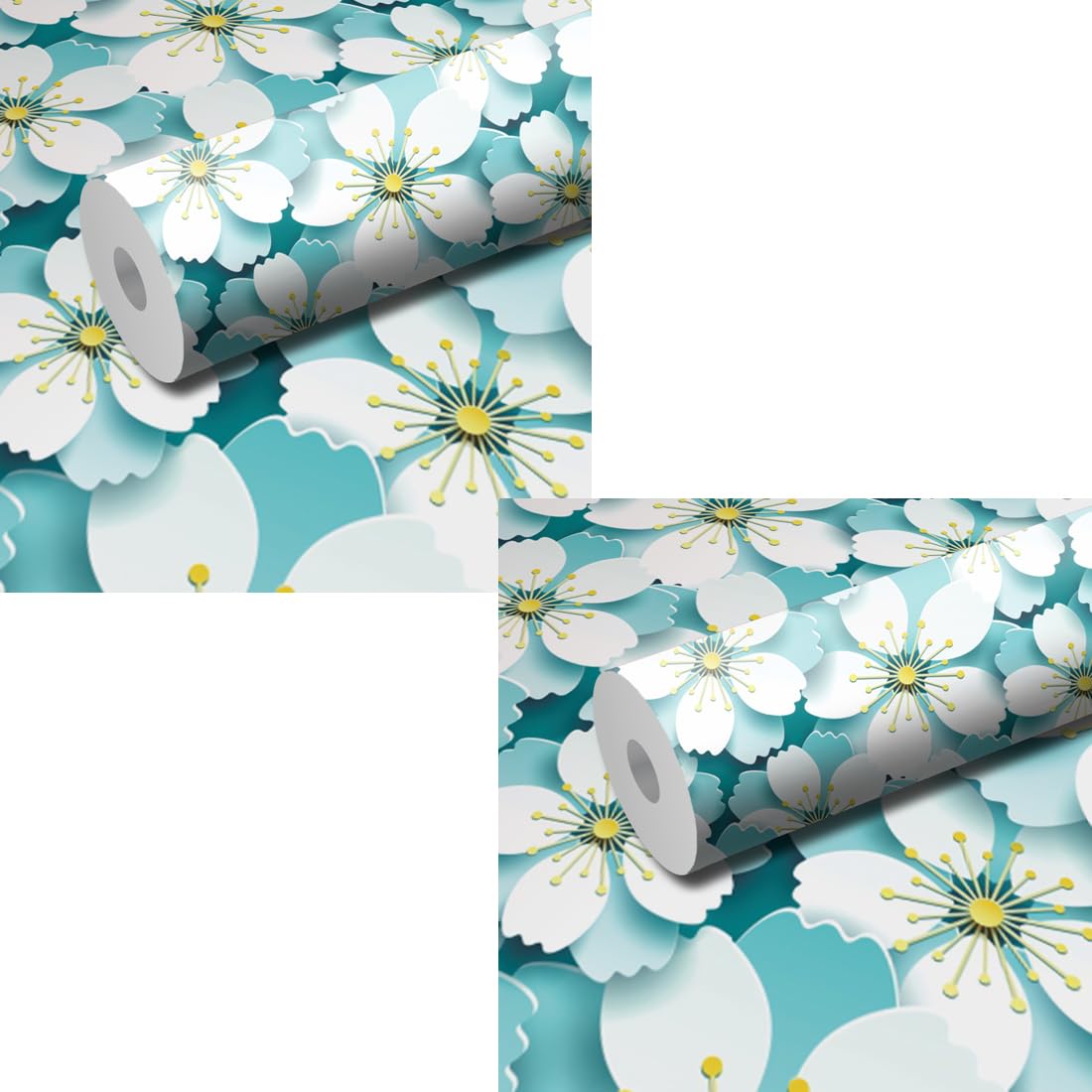 WallDaddy Pack Of 2 Wallpapers | | Wallpaper For Wall Sticker For Kitchen Wallpaper For Bedroom Wall And Wallpaper For Drawing Room | Self Adhesive Floral Blue Wallpapers (Blue Flower) (B0CCS8JDSQ) Amazon Price History, Amazon Price Tracker