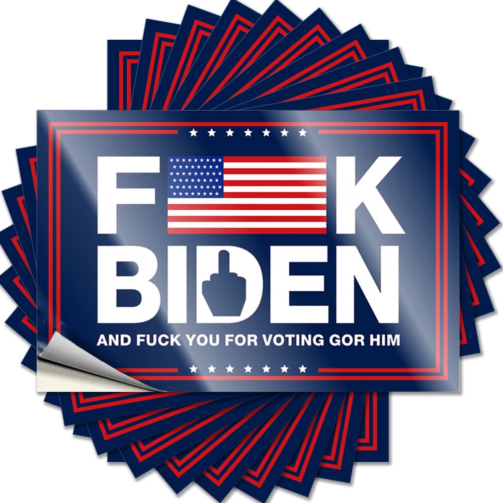 Square, Funny Sticker Bumper Fuck Biden | Gamer Large(12X18CM)