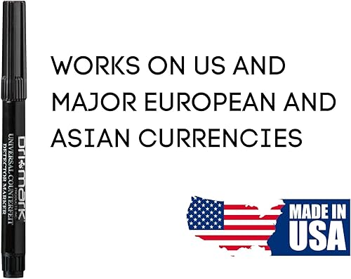 Miniatura 4 de Dri Mark Bolígrafo universal internacional falsificado, 3 veces más tinta, verificador de dinero falso, probador de prevención de pérdidas de dinero