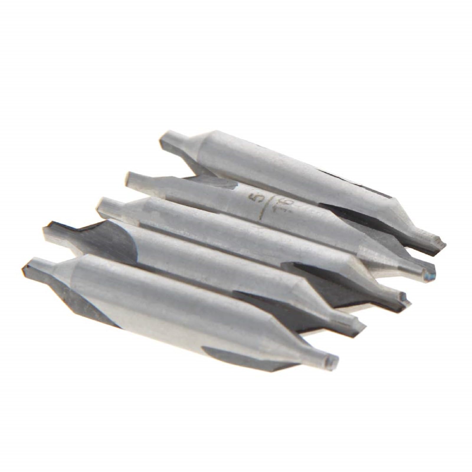 Utoolmart 5 Pcs Center Drill Countersink Lathe Bit Mill Tool, Combined Drills Plain Type Imperial, 5/16-inch Combined Countersinks Drills Set Tool,