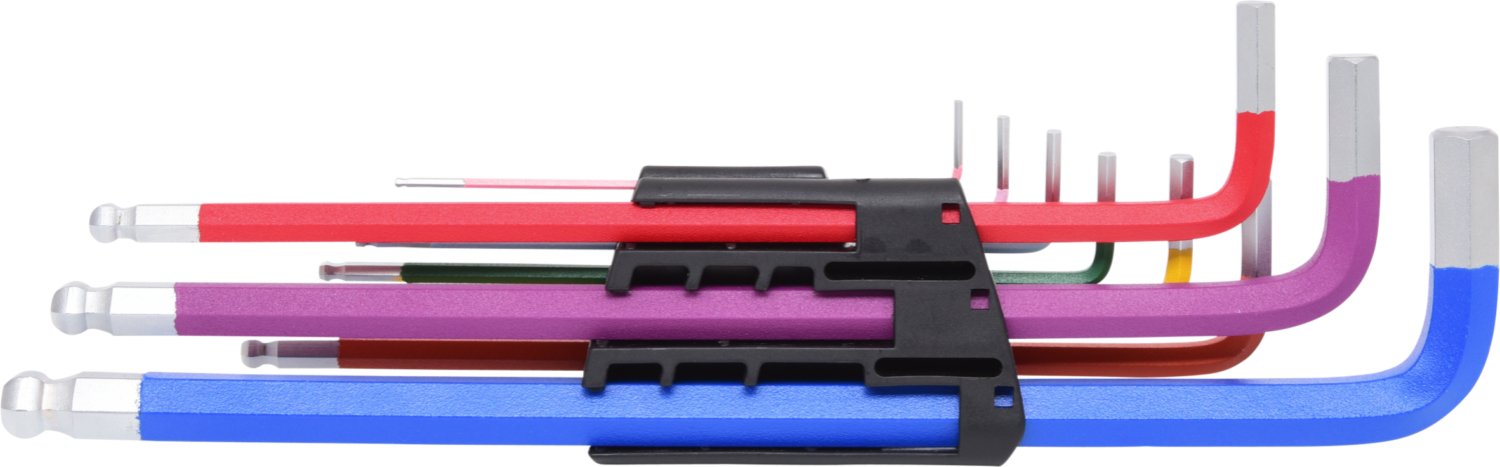 KS Tools 151.4325 Rotule Jeu de clé mâles six pans creux d'angle, 9 pièces