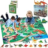 GINMIC Dinosaur Figurines Toys w/ Large Activity Play Mat, Educational Realistic Dinosaur Toys...