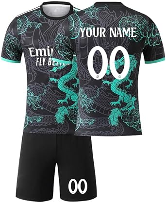 Football Kits for Boys Personalised Football Kit with Name Number Custom Jersey Shirts & Shorts Set for Men Football Gifts for Kids Adult
