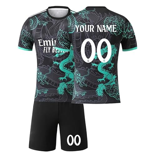 Image of R. M. Football Kits for Boys Personalised Football Kit with Name Number Custom Jersey Shirts & Shorts Set for Men Football Gifts for Kids Adult #21