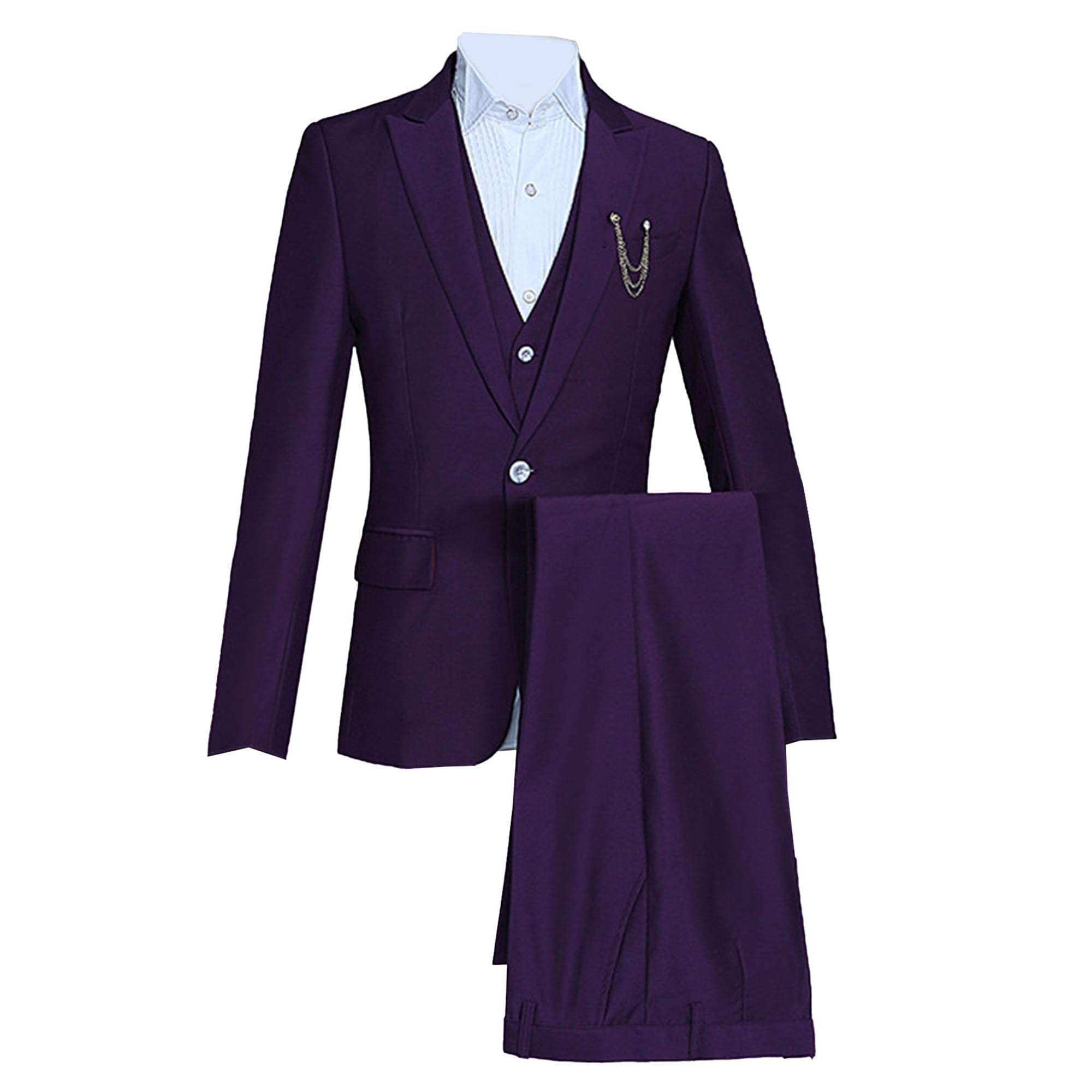 JEShifangjiusu Uomo 1 Pulsante Di Colore Chiaro Costume Di Spettacolo Abiti Da Sposa Moda Ufficiale 3 Set Di Abiti Partito Prom Costume Business Gilet Pantaloni Lunghi