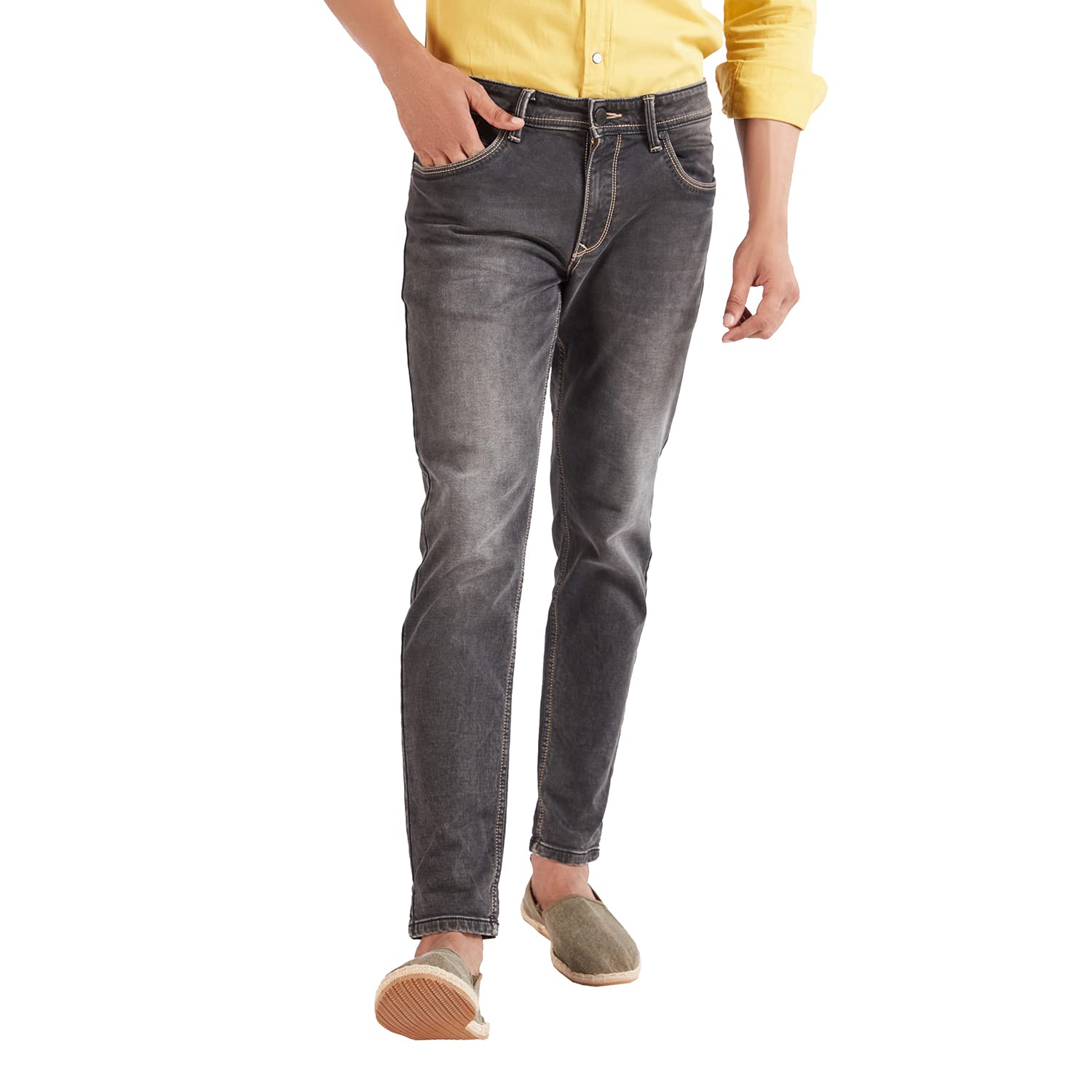 Solid Mid Black Denim Skinny Fit 