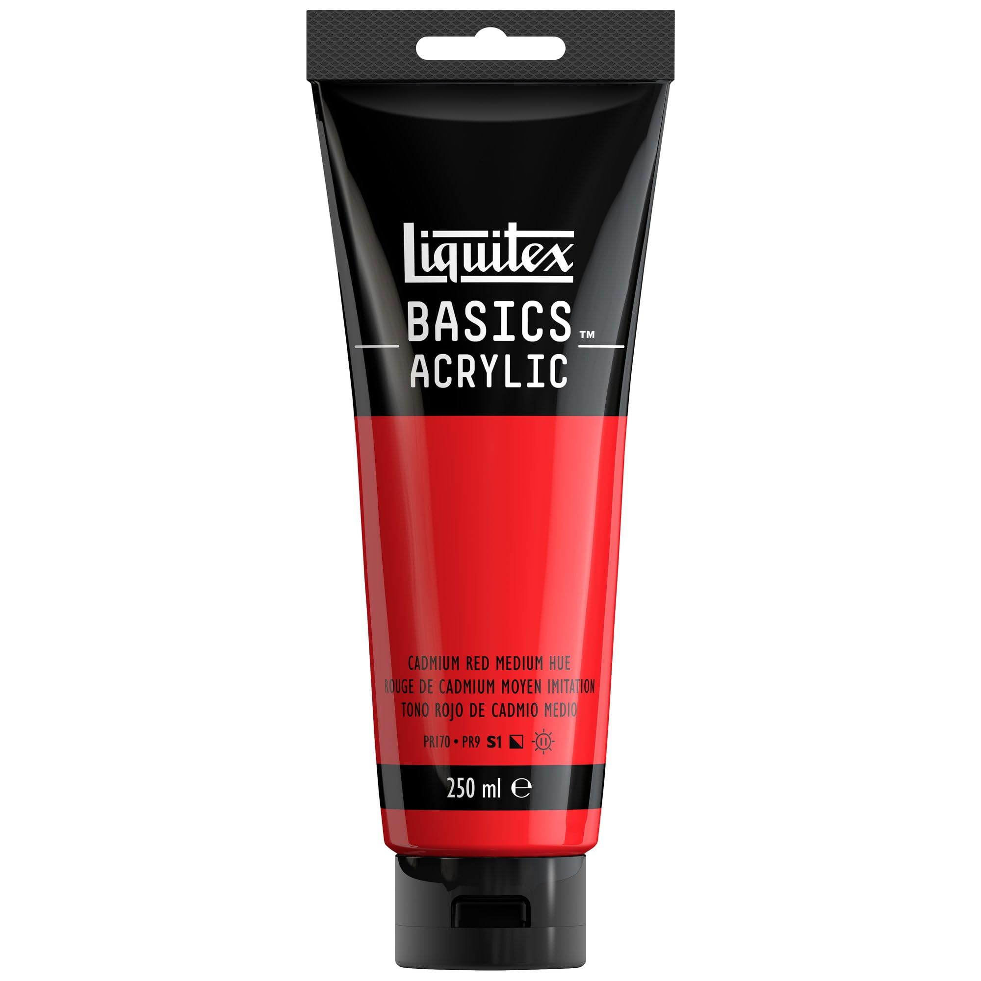 LIQUITEX Basics Acrylic Paint, Cadmium Red Medium Hue, 250 ml Tube