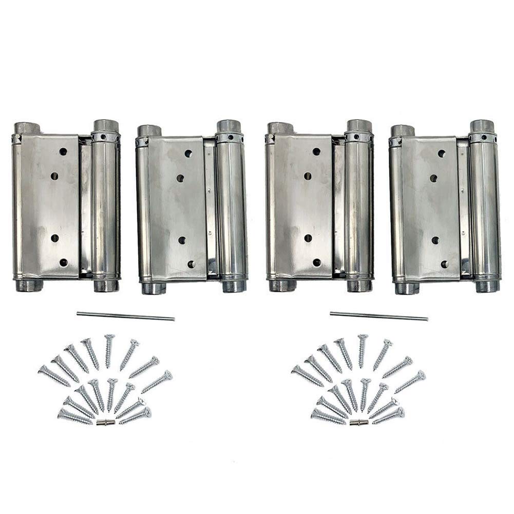 TABODD 2 Pairs(4PCS) 4" Cafe Door Hinges, 4 Inch Double Action Spring Door Hinge Swing Self