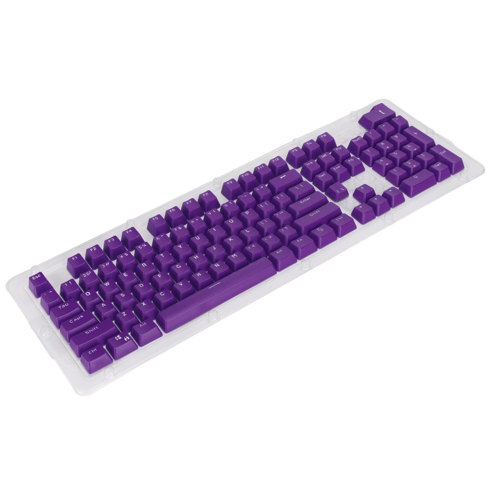 UBEF OPQ Opaque Keycaps, OEM Height ABS Material OPQ Opaque Opaque Wear Resistant 106 Keys Keycaps for 61/87/104 Keys Mechanical Keyboard (Purple White Characters)