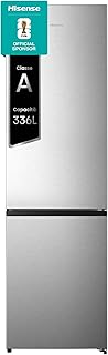 Hisense RB440N4ACA Frigorifero Combinato Total No Frost, Inox, 200x60 cm, Risparmio Energetico Classe A, Grande capacità 335L, Bassa Rumorosità 35db, Porta reversibile, Motore inverter