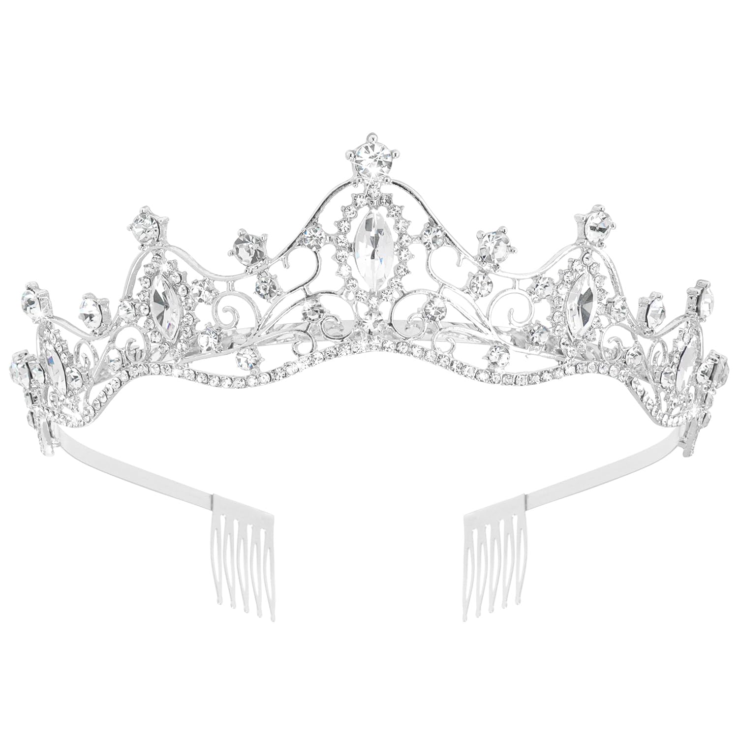 Didder Classic Crystal Tiaras and Crowns for Women and Girls Queen Crown Princess Tiara Wedding Birthday Prom Headpiece