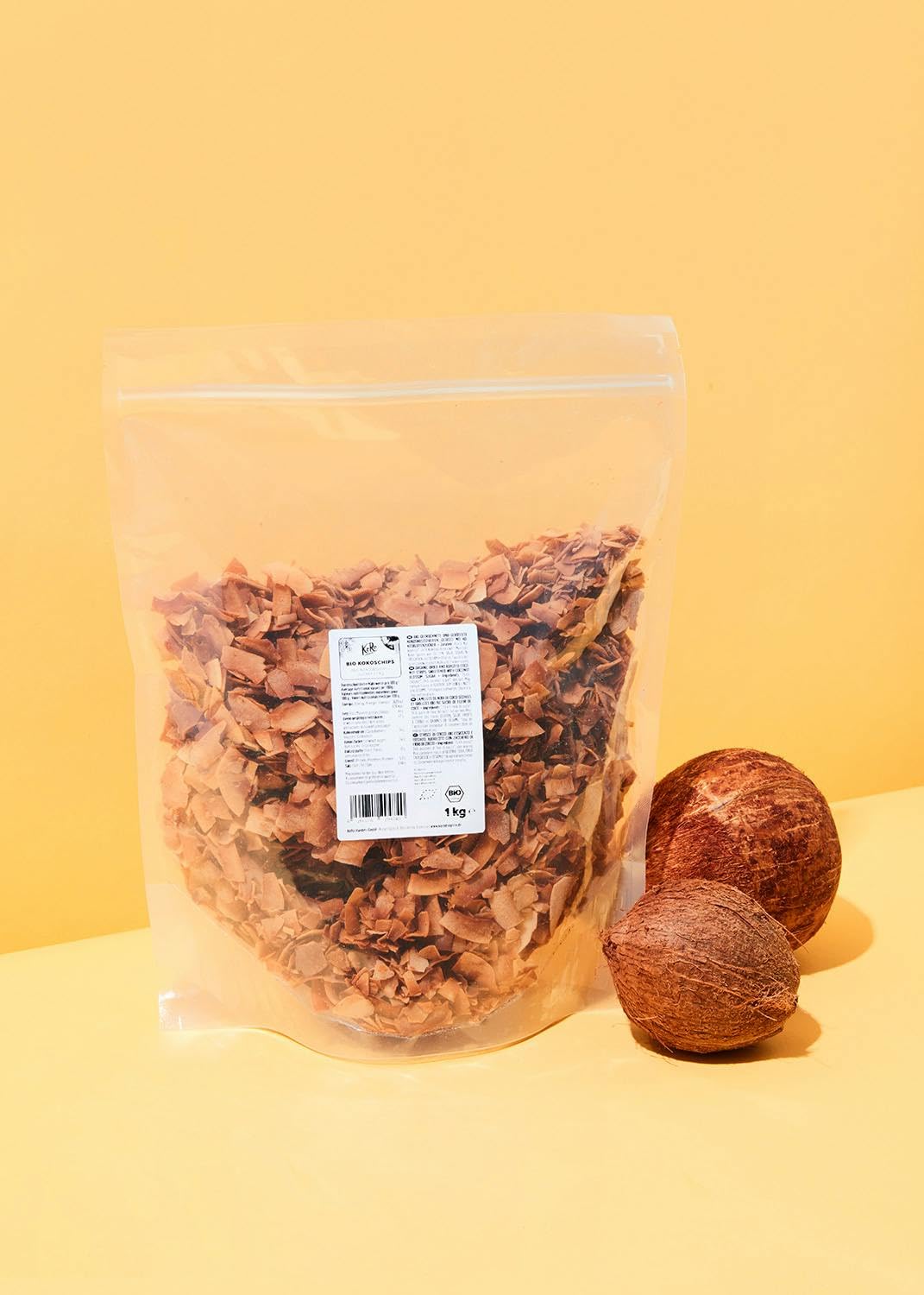 KoRo - Chips di cocco bio con zucchero di fiori di cocco | 1 kg
