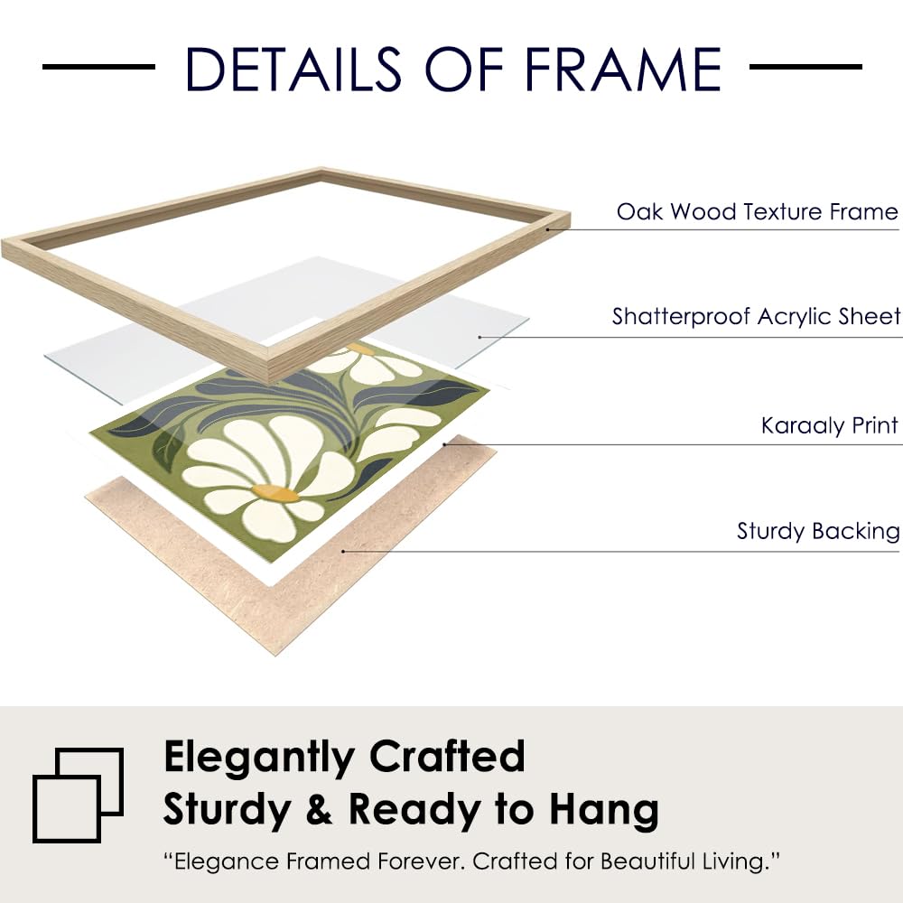 Karaaly Set of 3 Flower Wall Painting for Bedroom & Painting -2