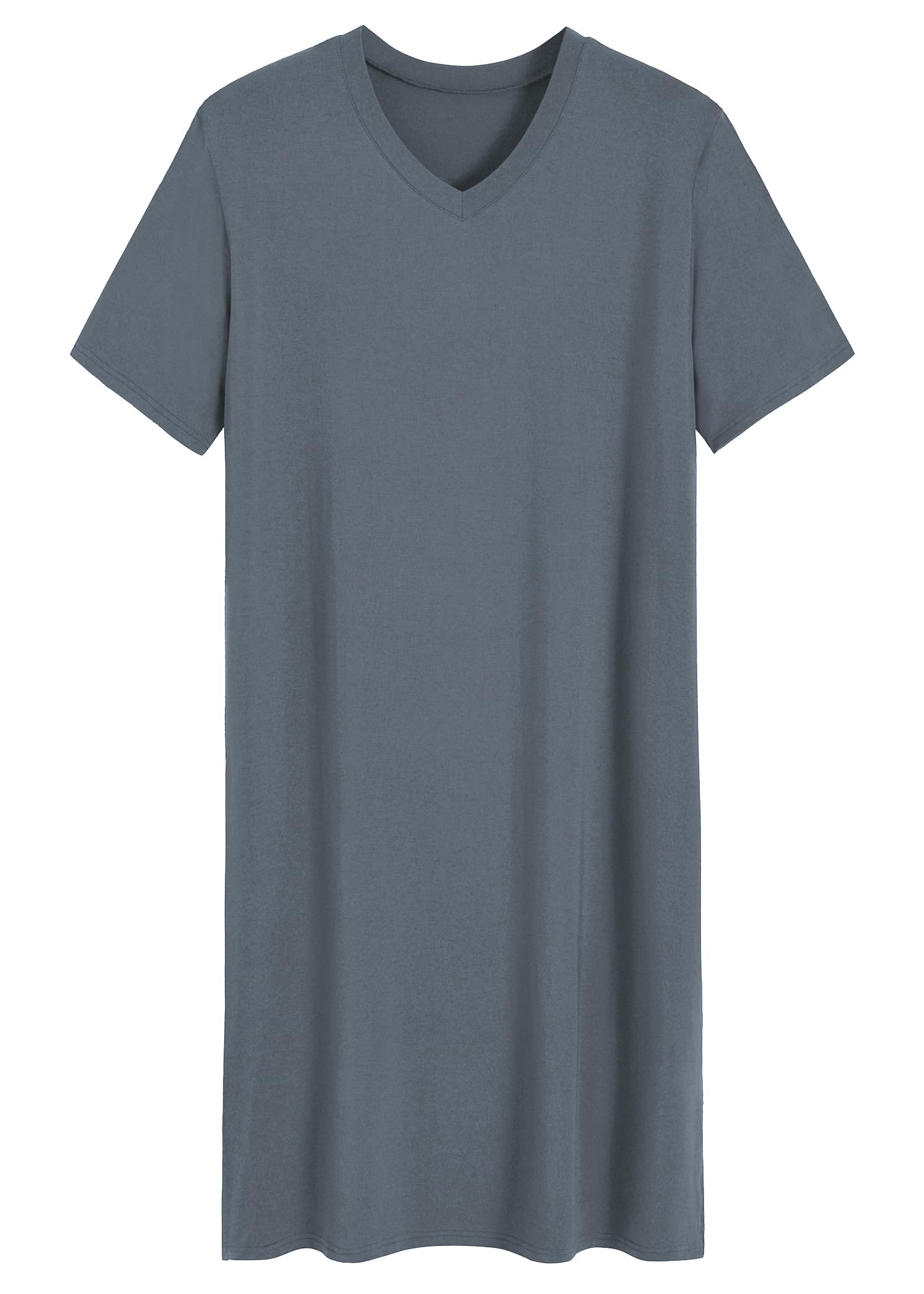 Latuza Men's Viscose Nightshirt Short Sleeves Sleep Shirt