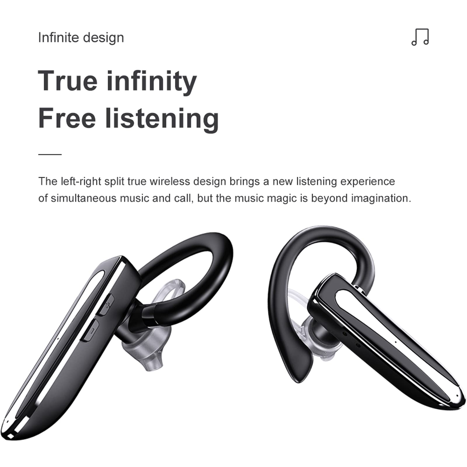 Xmenha Bluetooth Headset mit Mikrofon Freisprechanlage Bluetooth Ohr Headset In Ear Kopfhörer mit Ladeetui für Autofahren Business Büro drahtlos Kopfhörer Earphones Freisprecheinrichtung Schwarz