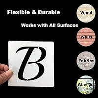 Vista 7 de 3 Inch Alphabet Letter Stencils for Painting - 70 Pack Letter and Number Stencil Templates with Signs for Painting on Wood, Reusable Cursive Letters