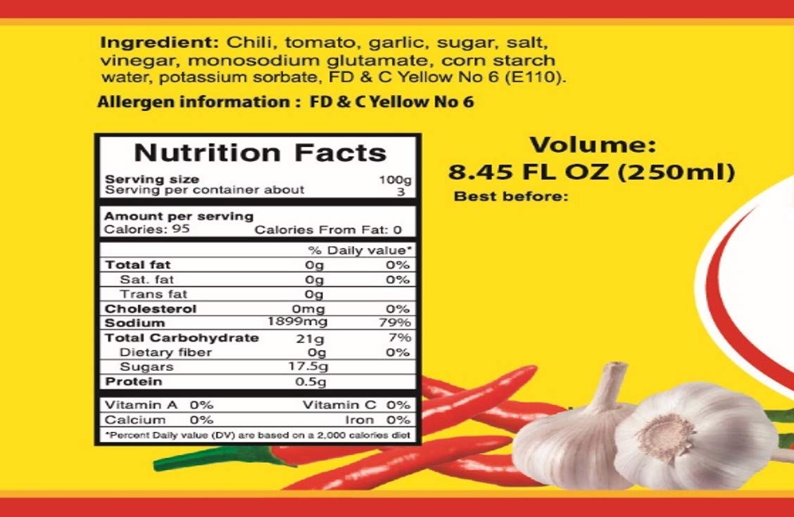 CHOLIMEX Hot Chili Sauce - 8.45 Fl Oz (250ml) - Pack of 6