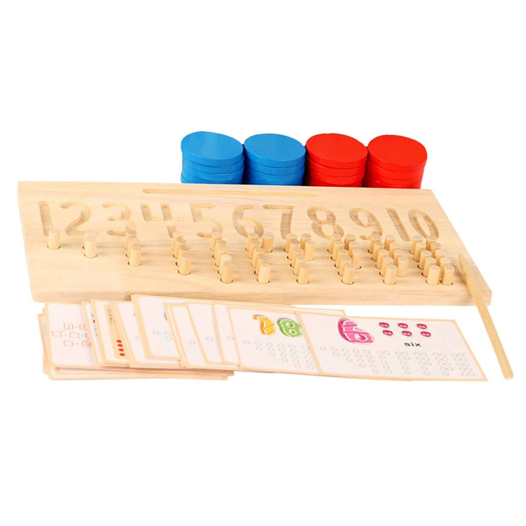 Gatuida Juguete Educativo Tablero de Madera para Trazar Números Papel y Madera, Desarrolla Coordinación Mano-Ojo y Pensamiento para Niños Adecuado para Jardín de Infantes