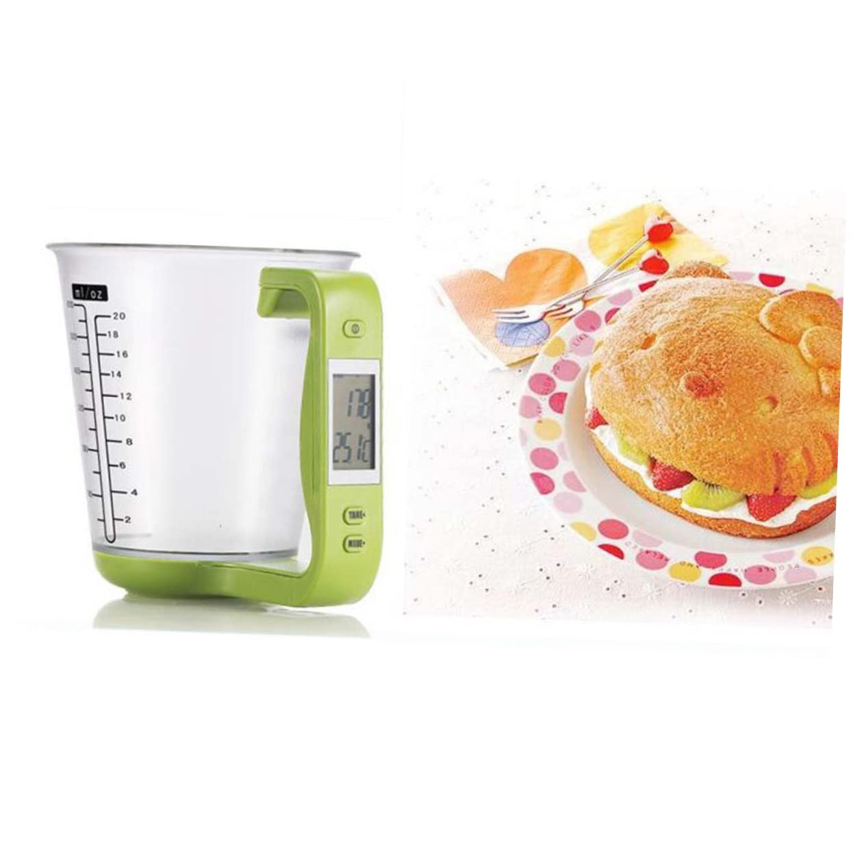 Mipcase Misurino Multifunzionale 1000 Display LCD Tazza Graduata in Pc e in Abs Precisione 1 G per Latte in Polvere e Bevande