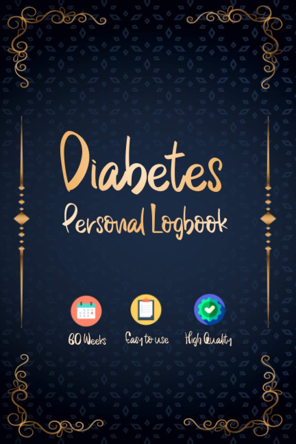 Diabetes Personal Logbook: Elegant Daily Monitoring & Record Blood Sugar Levels Journal for Mom & Grandma