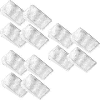 ULTECHNOVO Small Clear Shims Clear Shims Shim 12 Pcs Furniture Wedges Levelers Furniture Leveling Plastic Clear Table Door Stopper(Size L) Door Hinge Clear+shims