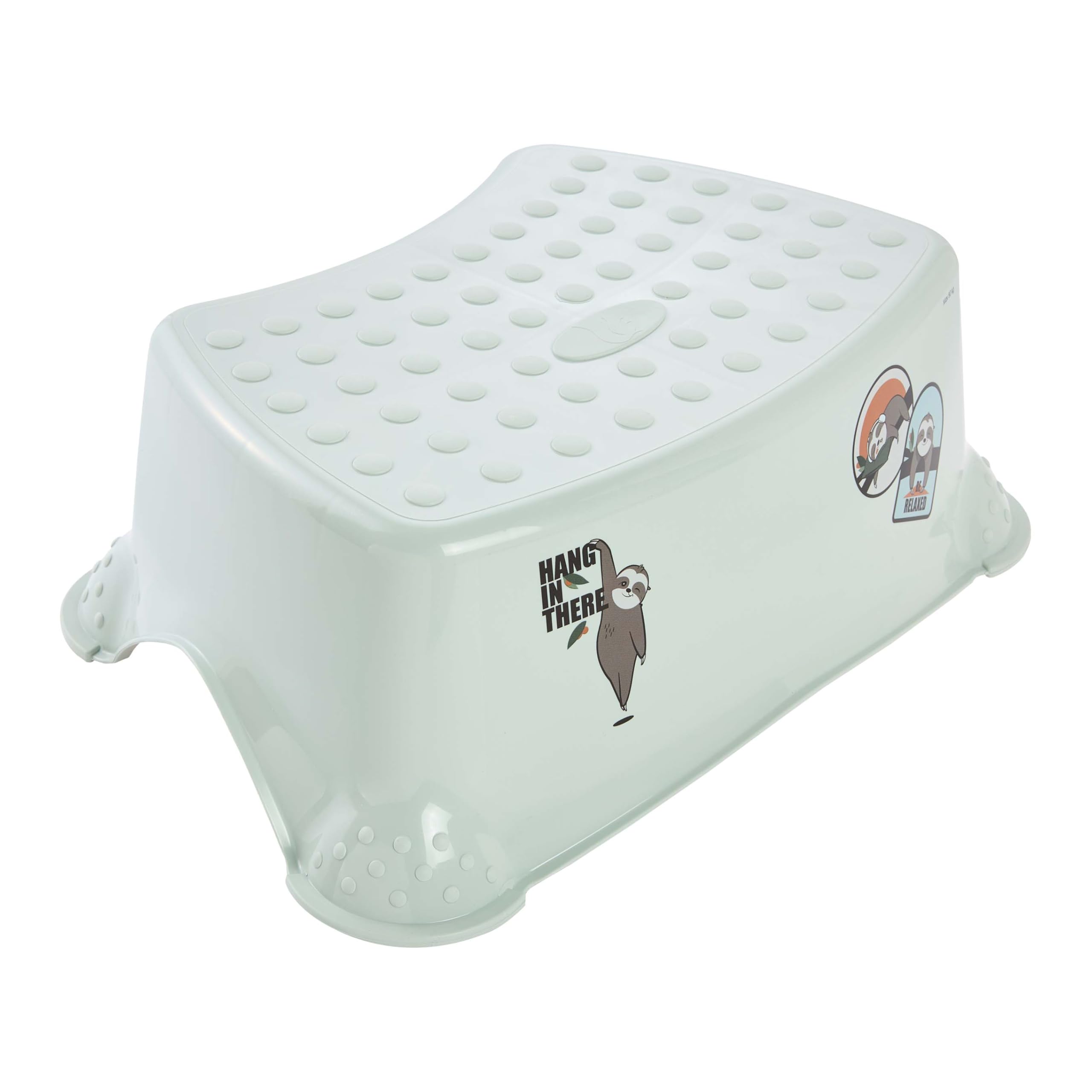 keeeper tomek step stool Lazy Lui, from approx. 3 to 14 years, anti-slip function, Green (Soft Green)