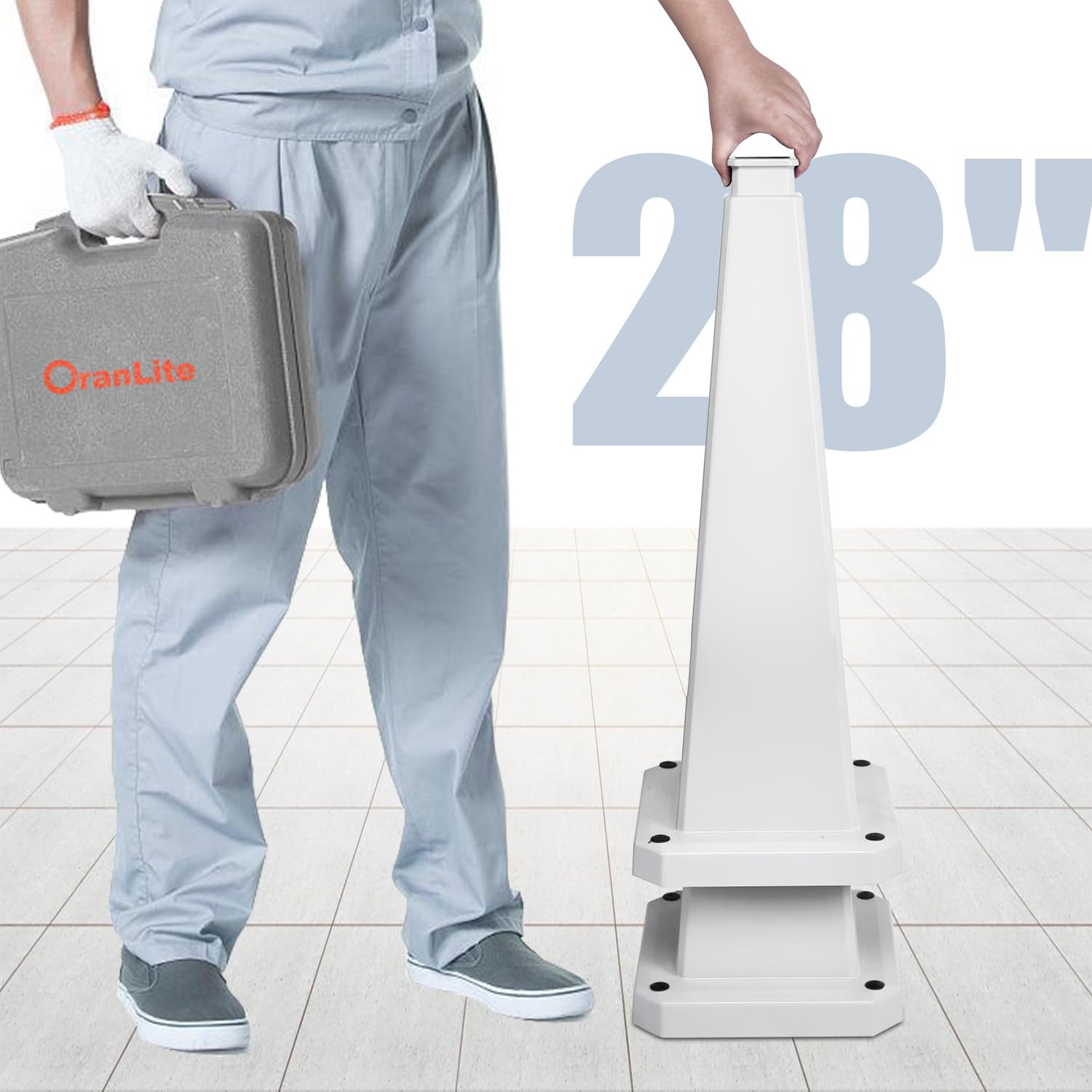 Set di 6 coni di avvertimento extra grandi da 71 cm per interni ed esterni