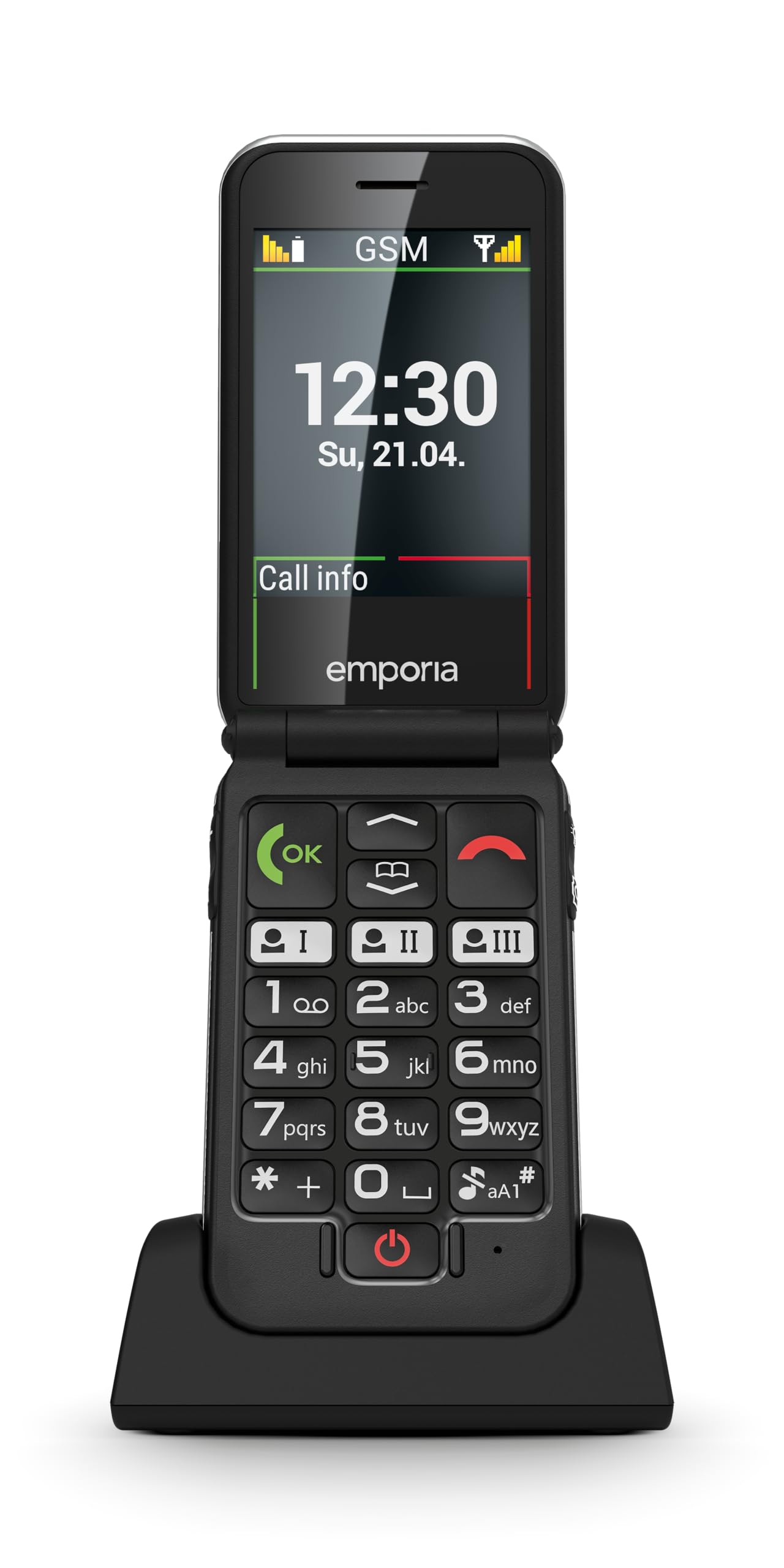 Emporia Joy 2G - Teléfono móvil para Personas Mayores con 2G, Color Negro
