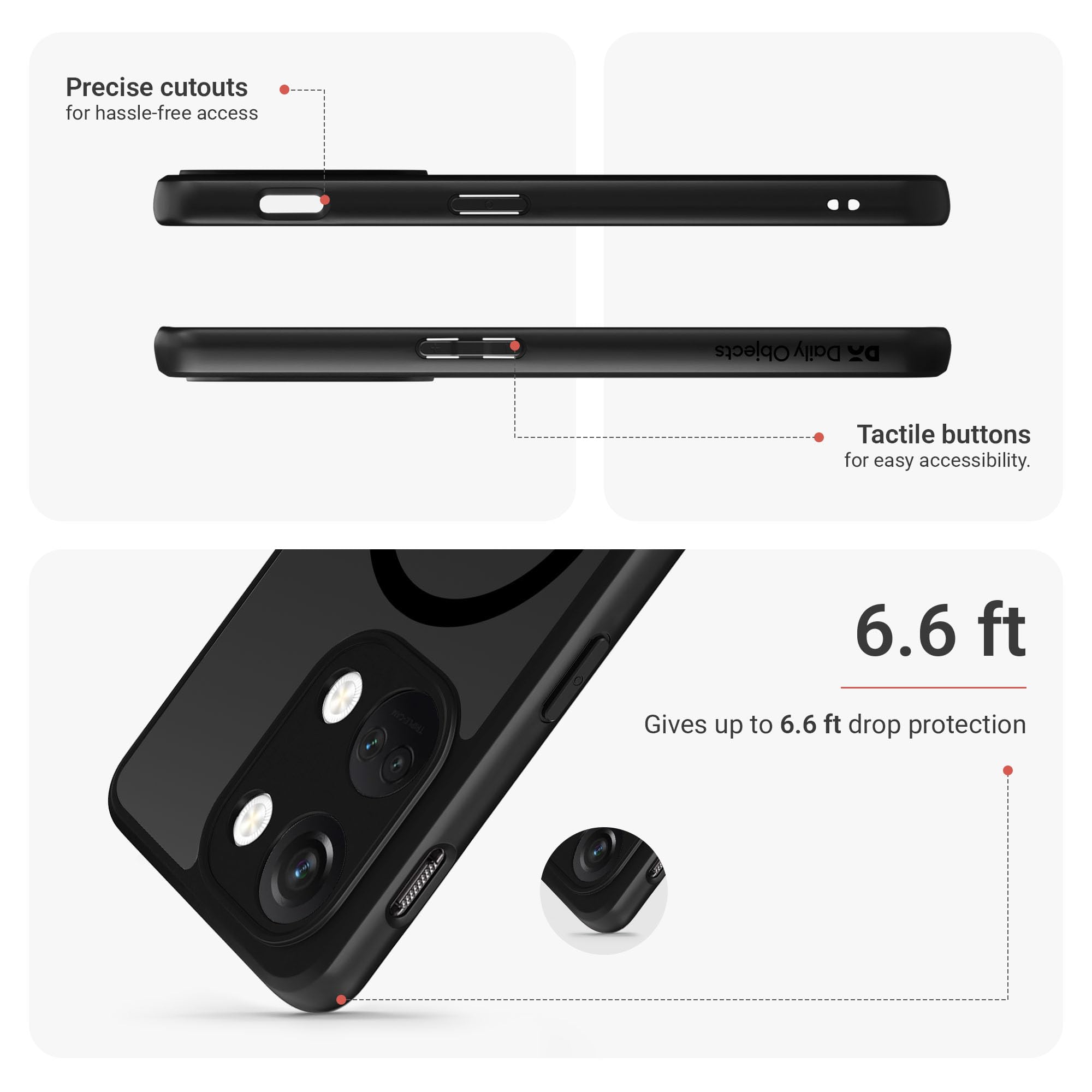 DailyObjects Nimbus 2.0 Magnetic Phone Case Cover Compatible with OnePlus Nord 3 | Wireless Charging Slim Back Cover | 2 Layer Edge Protection & Shockproof — Amazon image 4
