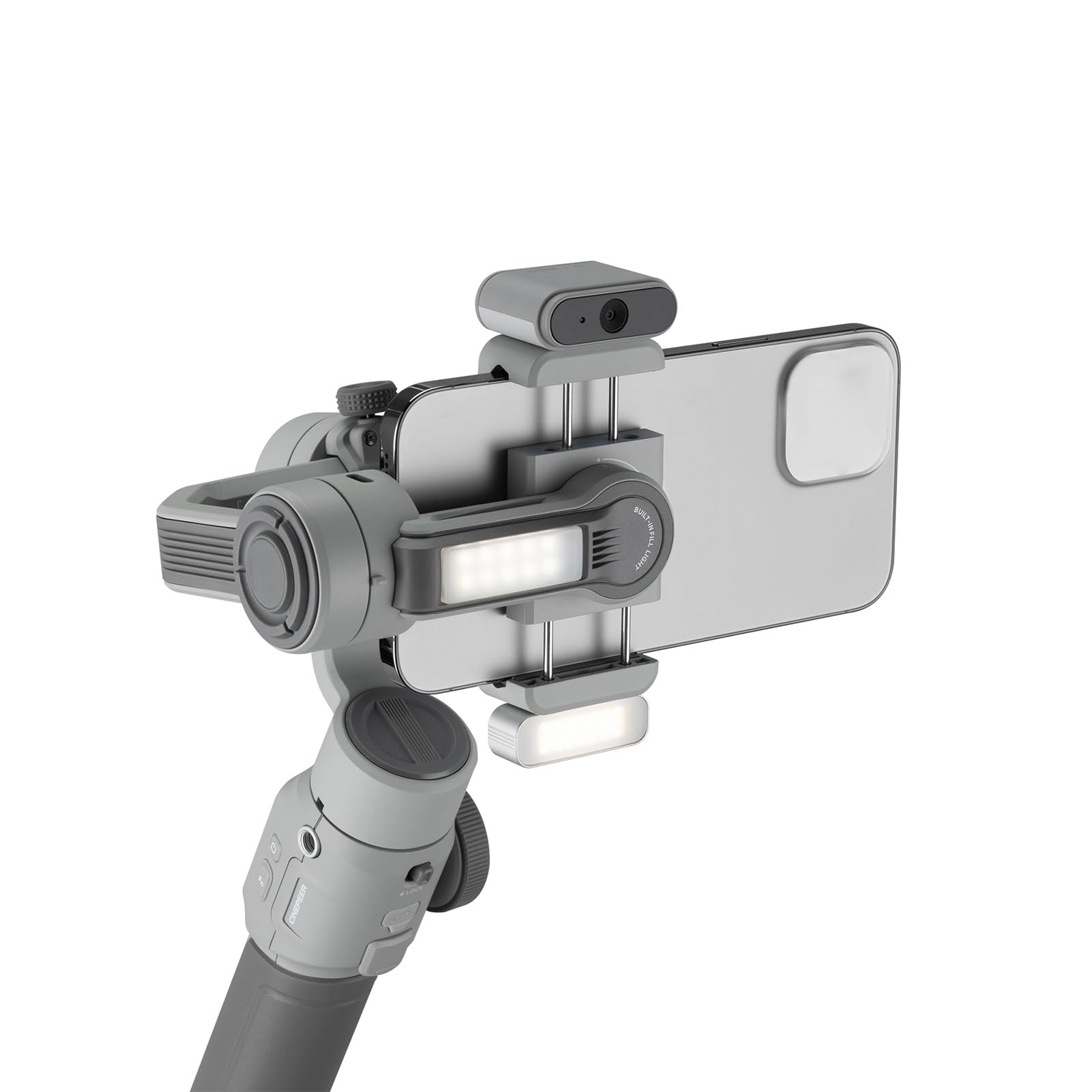 Jiawu Innovativo Stabilizzatore del Telefono a 3 Assi con Luce integrata: Registrazioni di Movimento Fluide per Vlogger e Registi (LISCIO 5E)