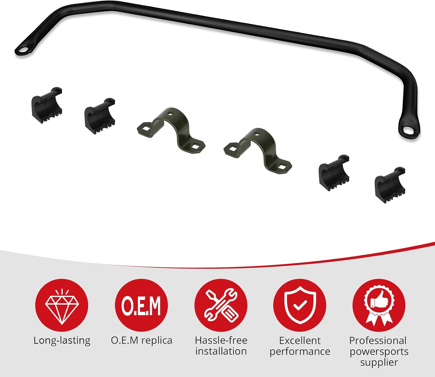 JAVIK Rear Sway Stabilizer Bar Tube With Bushing Bracket For Polaris Ranger 570 ETX 2014-2016 M1400 2015-2016 EM1400 2014-2021 O.E.M# 5339186-458 5439731 5257028
