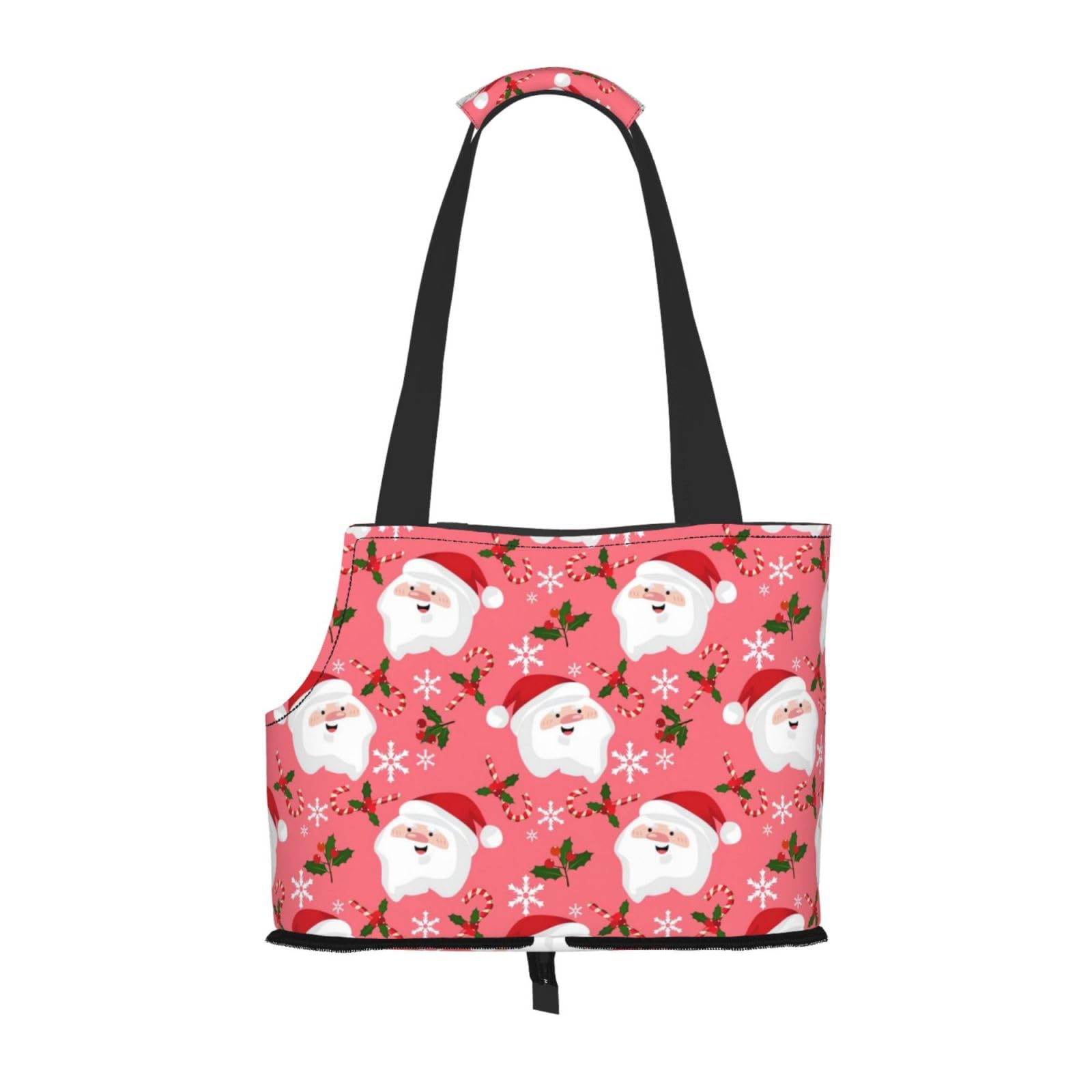 Xsovgoi Pet Carrier Purse, Christmas Santa Claus Dog Tote Bag Carrier, Pet Cat Tote Bag