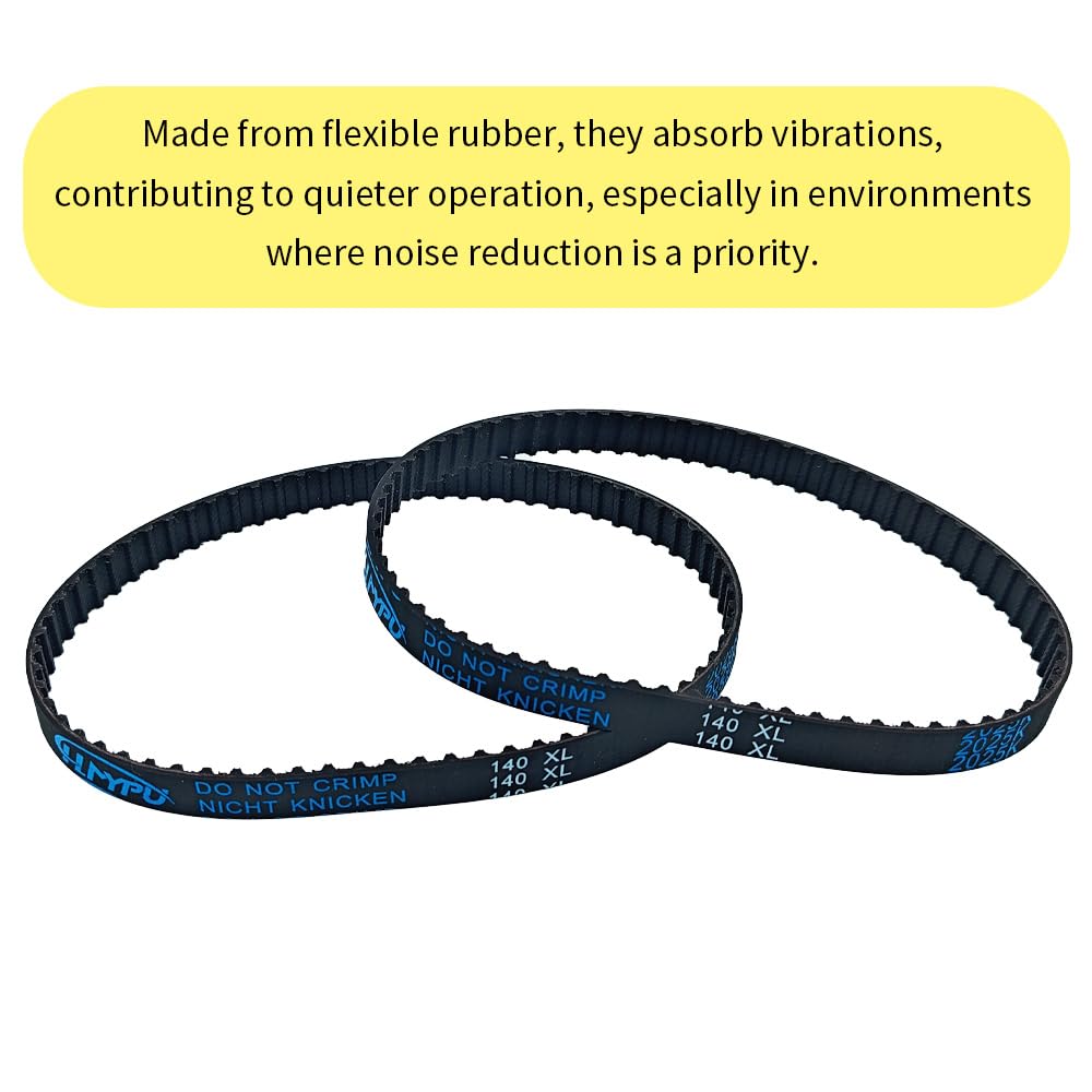 2Pcs 140XL037 Timing Belt 10mm Width 70 Teeth Cogged Rubber Synchronous Closed Loop Small Gear Drive Belts for 3D Printer Air Compressor Carbon Belt Replacement Disc Tabletop Sander Black — Amazon image 5