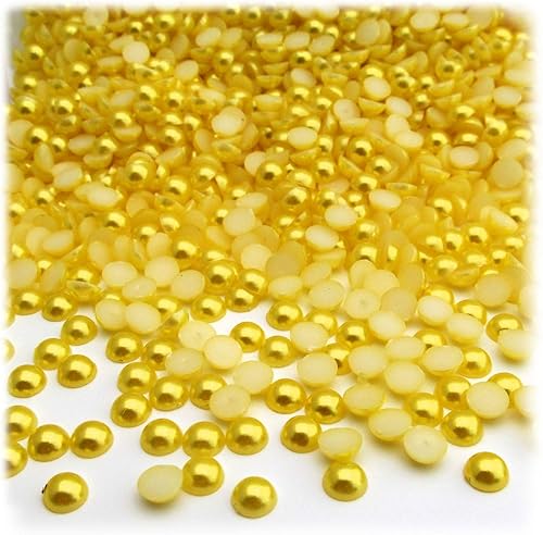 Miniatura 6 de 144 cuentas de media cúpula con acabado perlado, redondas, 0.197 in, tono negro