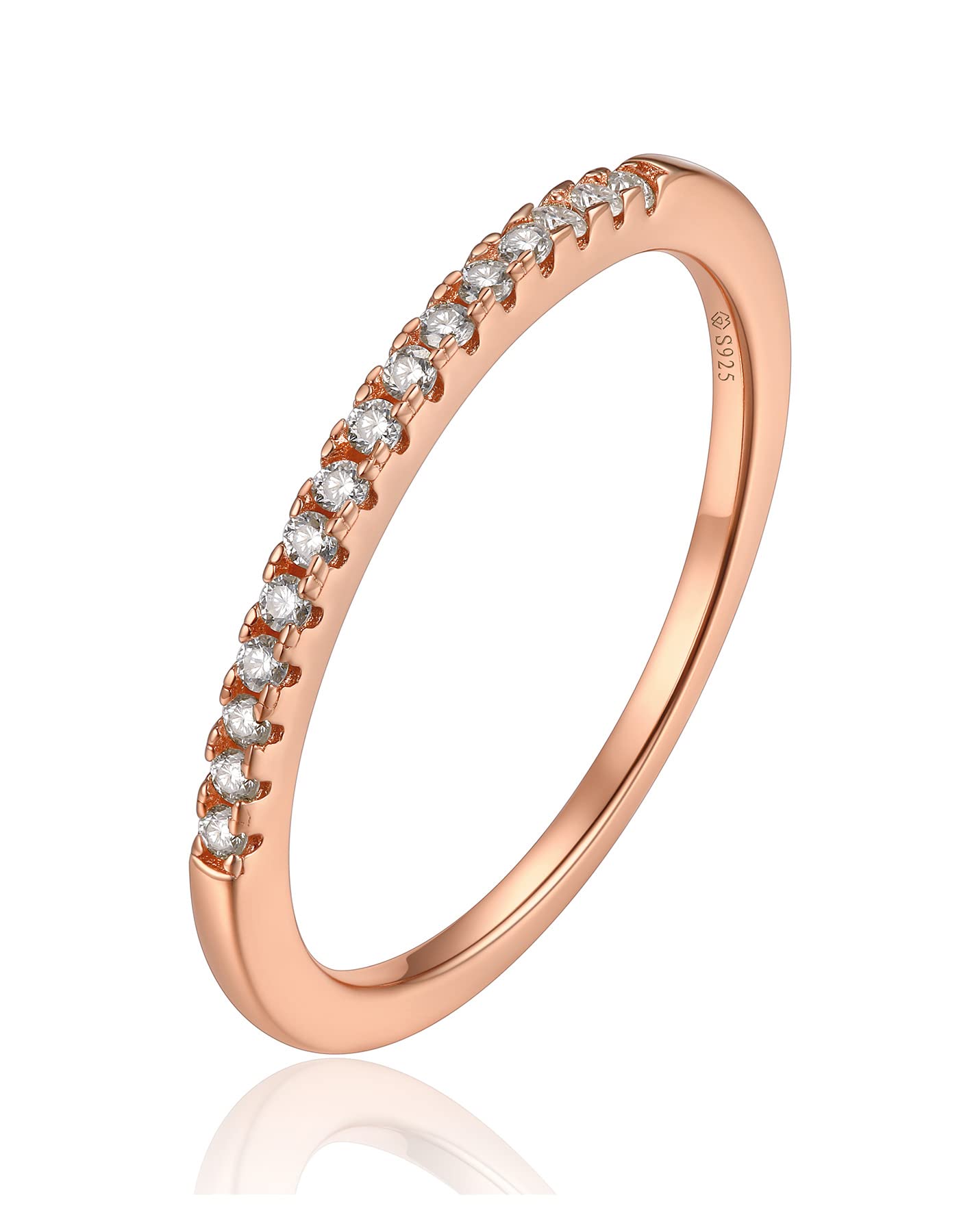 MomentWish Anelli Donna, Anello di Fidanzamento Moissanite VVS1 D Colore Fedine Fidanzamento Coppia Eternità Anello Anelli Sottili Anelli Donna argento 925 Regalo di nozze per Donna Sposa