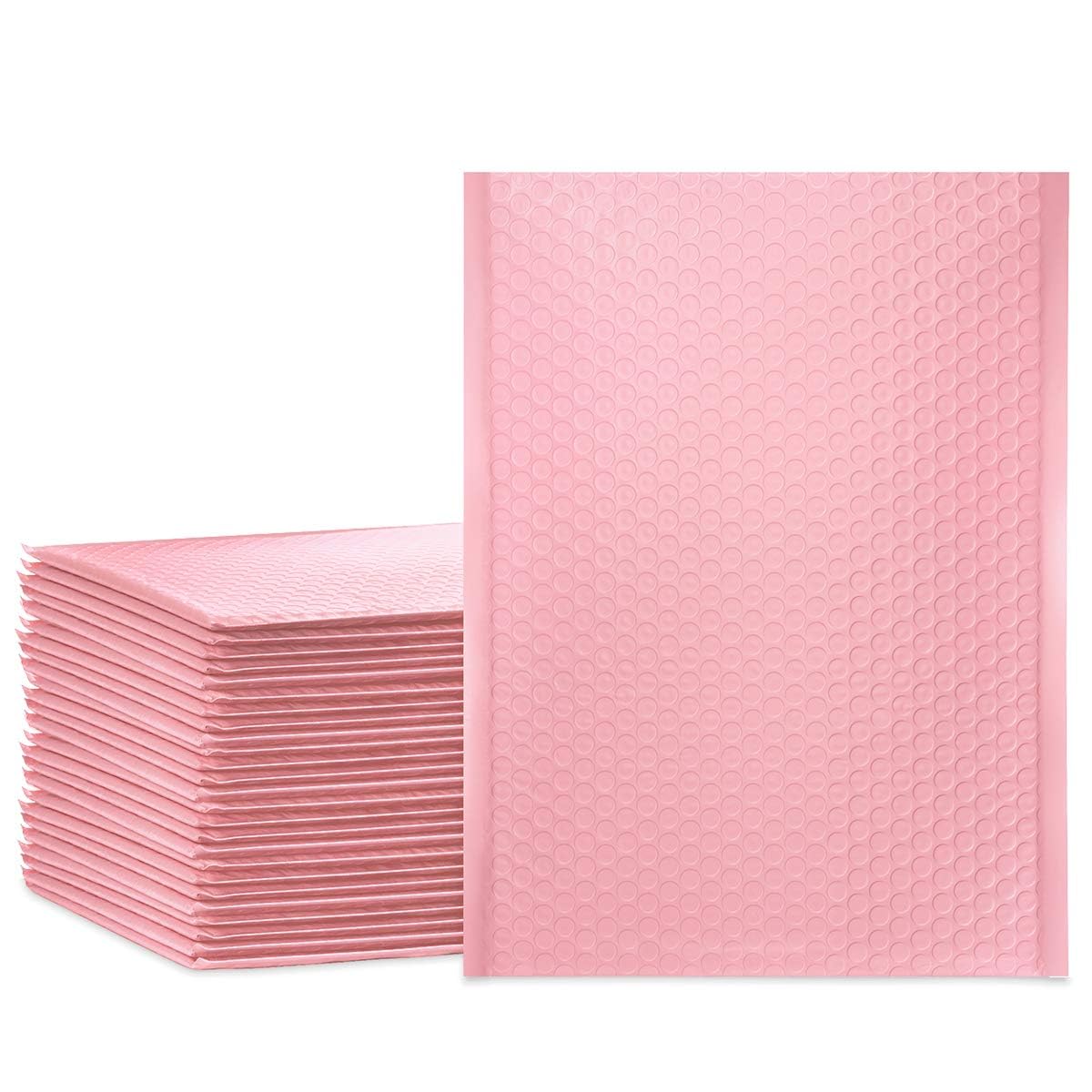 UCGOU Bubble Mailers 10.5x16 Inch Light Pink 25 Pack Poly Padded Envelopes Large #5 Mailing Packages Opaque Packaging Postal Self Seal Adhesive