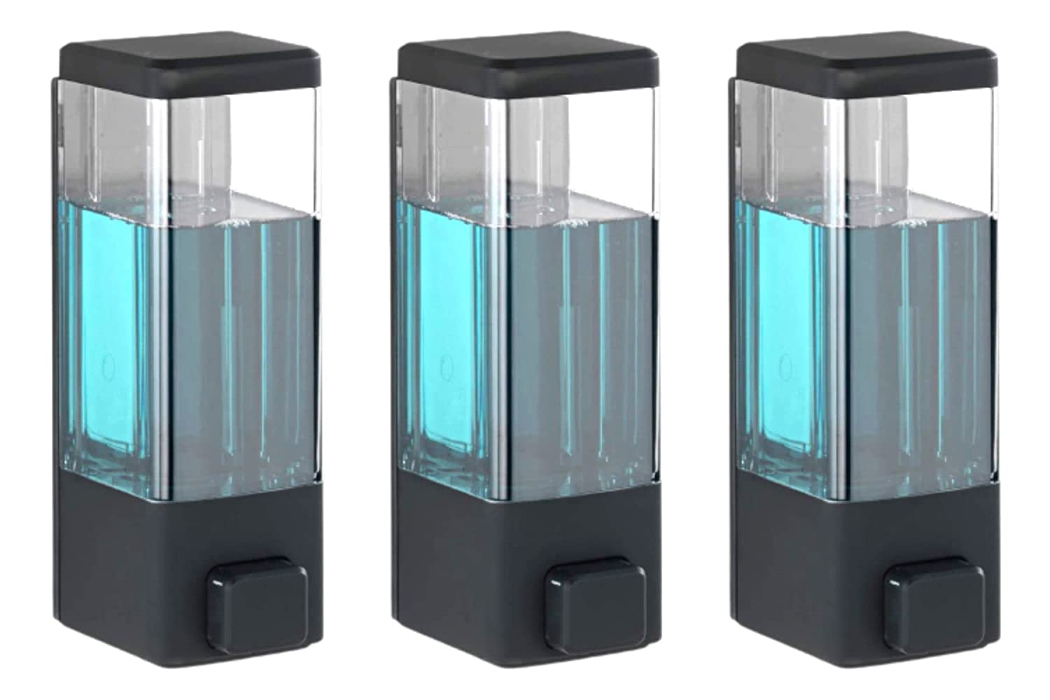 KKD® ABS Plastic Wall Mounted Black Soap Dispenser, Leak-Free Multipurpose Liquid Dispenser for Hand Wash, Shampoo, Gel Dispenser for Bathroom/Basin/Kitchen Sink (350 ml)(Pack of 3) (B0BWFWQ8S7) Amazon Price History, Amazon Price Tracker