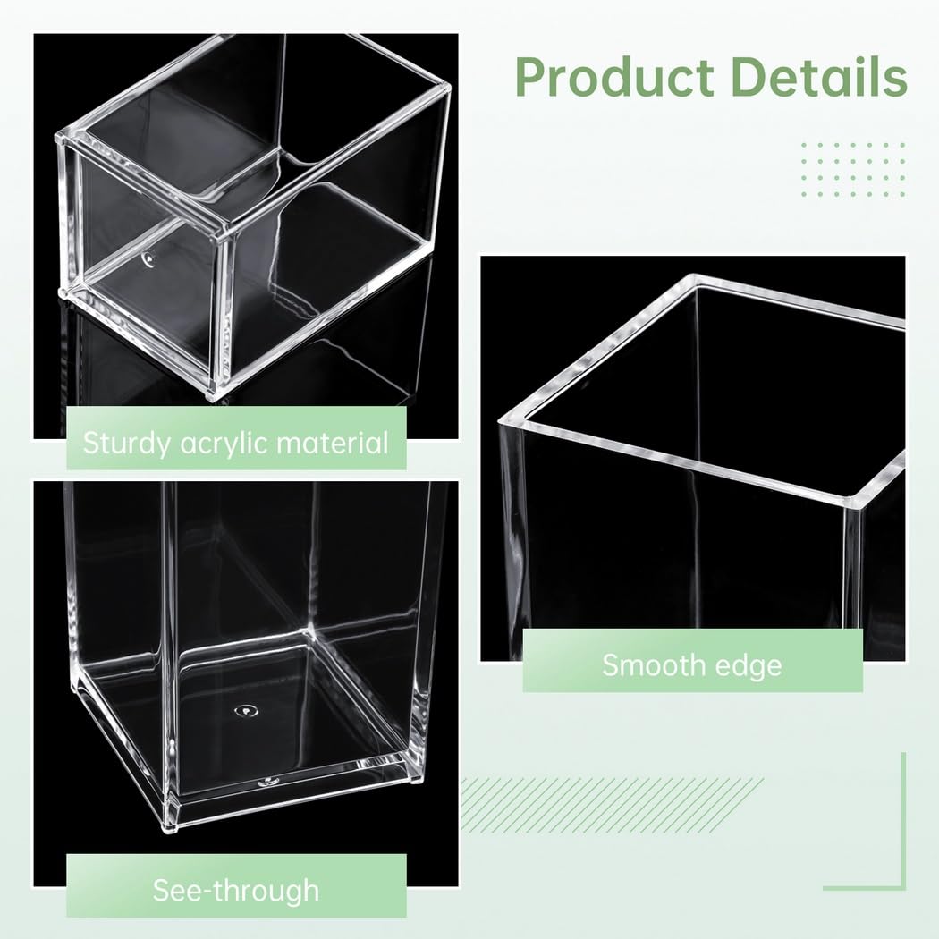 10 portapenne in acrilico trasparente, porta pennelli da trucco, organizer per matite, organizer in acrilico trasparente, per casa, ufficio, scuola, uso desktop