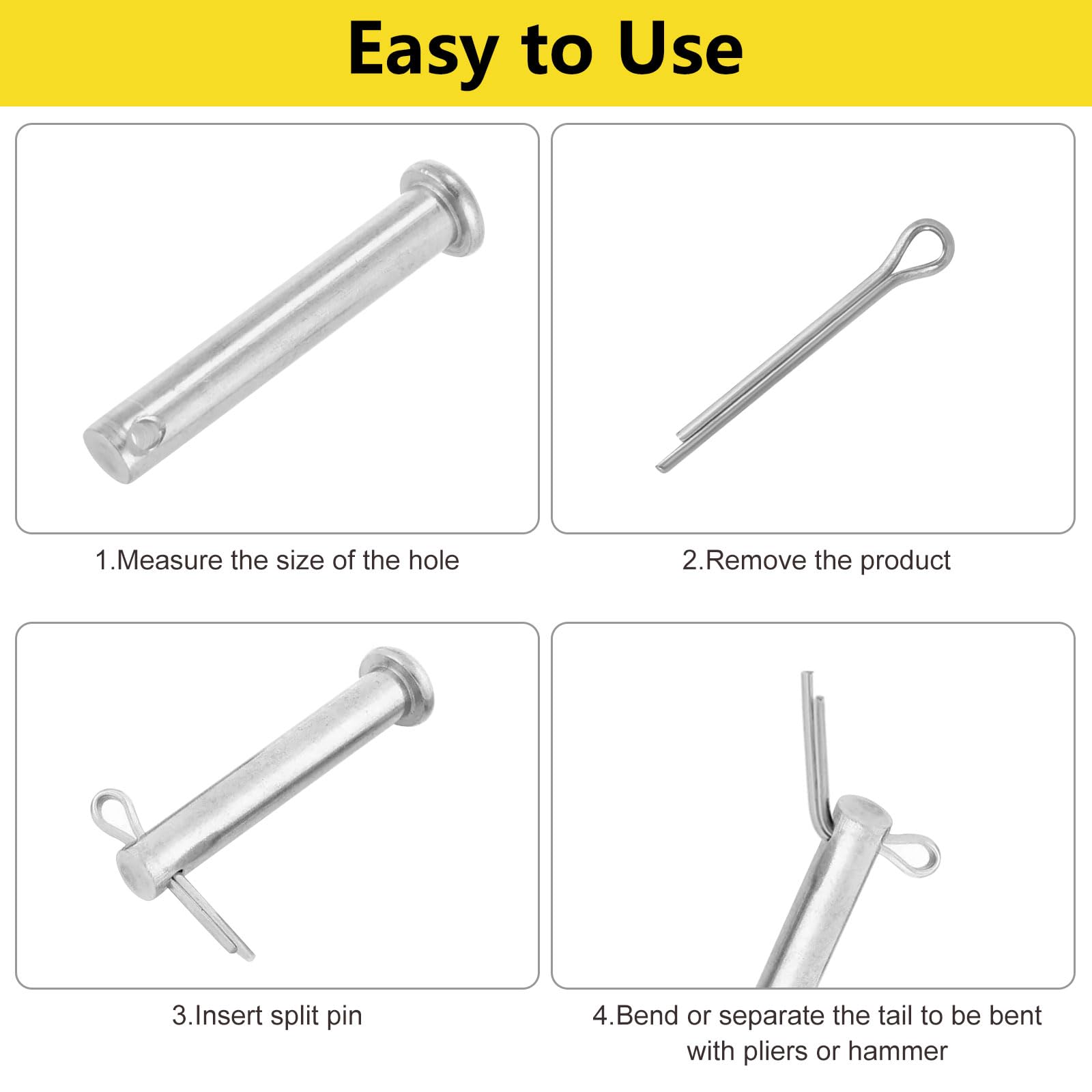 230 Pezzi Copiglie in Acciaio Inossidabile Assortimento Coppiglie Spaccate con Scatola Portaoggetti in 6 Diverse Dimensioni M1 M2 M2.5 M3 M4 M5 Cotter Pin Coppiglia Spaccate per automobili