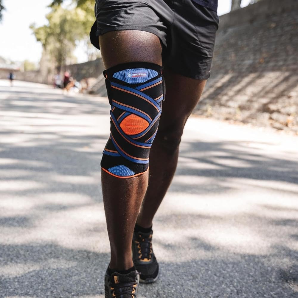 THUASNE Sport - Rodillera Strapping Novelastic - Rodilla Inestable o Dolorosa - Sujeción Lateral, Tejido Anatómico - Índice de Sujeción 3/3 - Dispositivo Médico CE - Talla XL