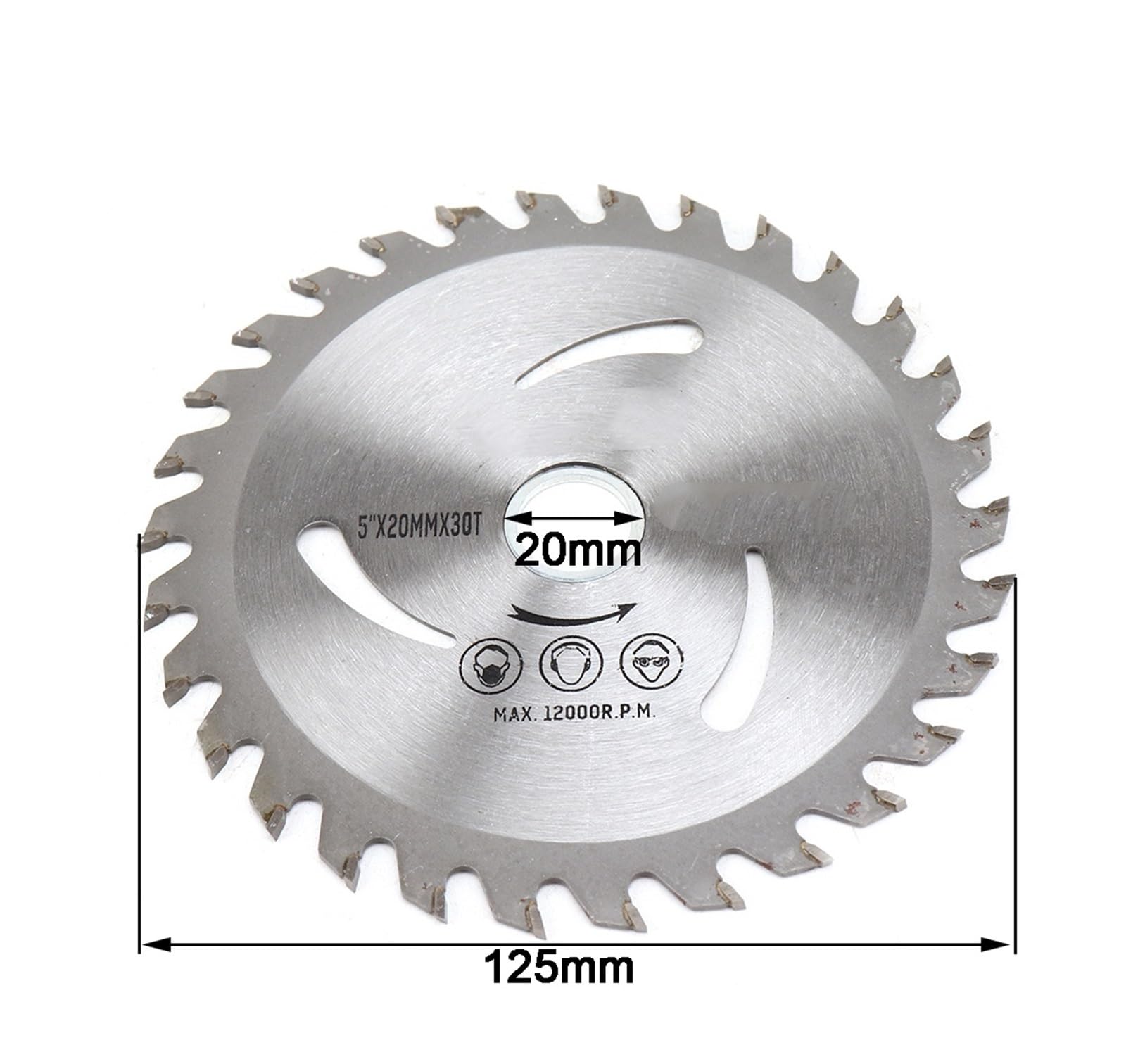 KJOET Circular Saw Blade Metal Cutting Saw Blade 5 Inch 125mm Wood Saw Blade 30T Circular Saw Blade Bore 20mm for Cutting Wood Carbide Cutting Disc (Color : 1pc, Size : 20MM_125MM)