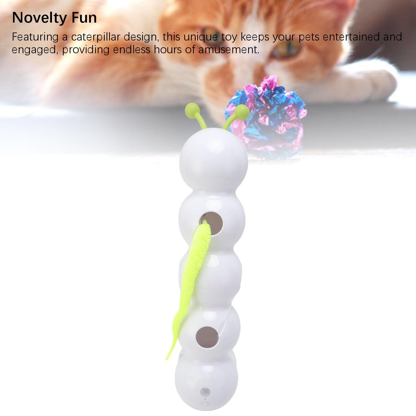 Fabater Jouet Chenille pour Animaux de Compagnie, Jouet Intelligent à Ventouse électrique Interactif pour Chat avec Batterie Rechargeable USB pour Jeu en Intérieur