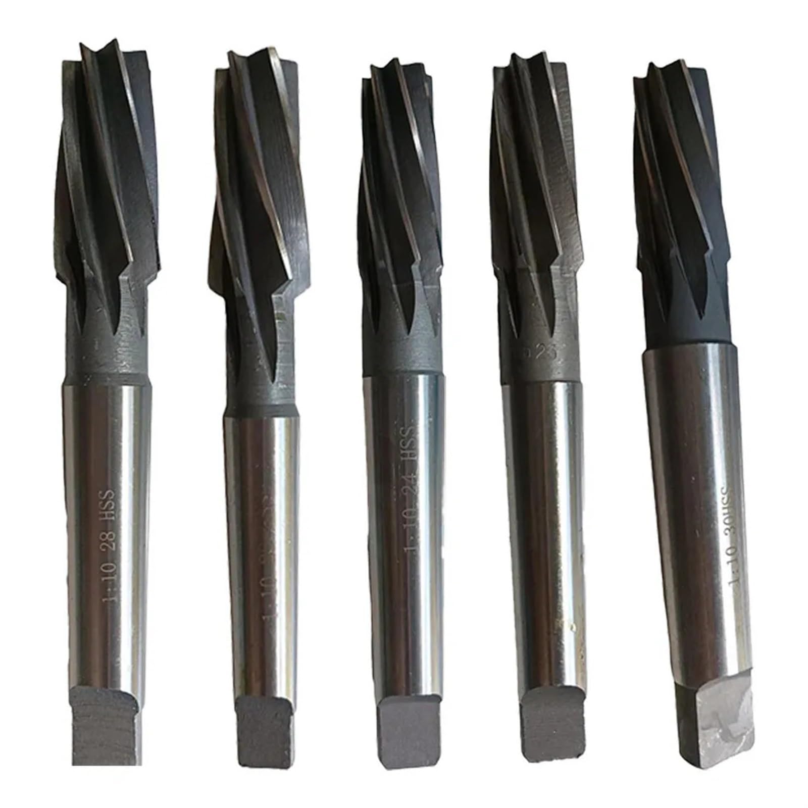 Alesatore manuale for perni conici 1:10 Grado conico Alesatore manuale for perni in lega HSS Acciaio 9XC Lama gambo conico Alesatore for macchine Utensili CNC(28mm)