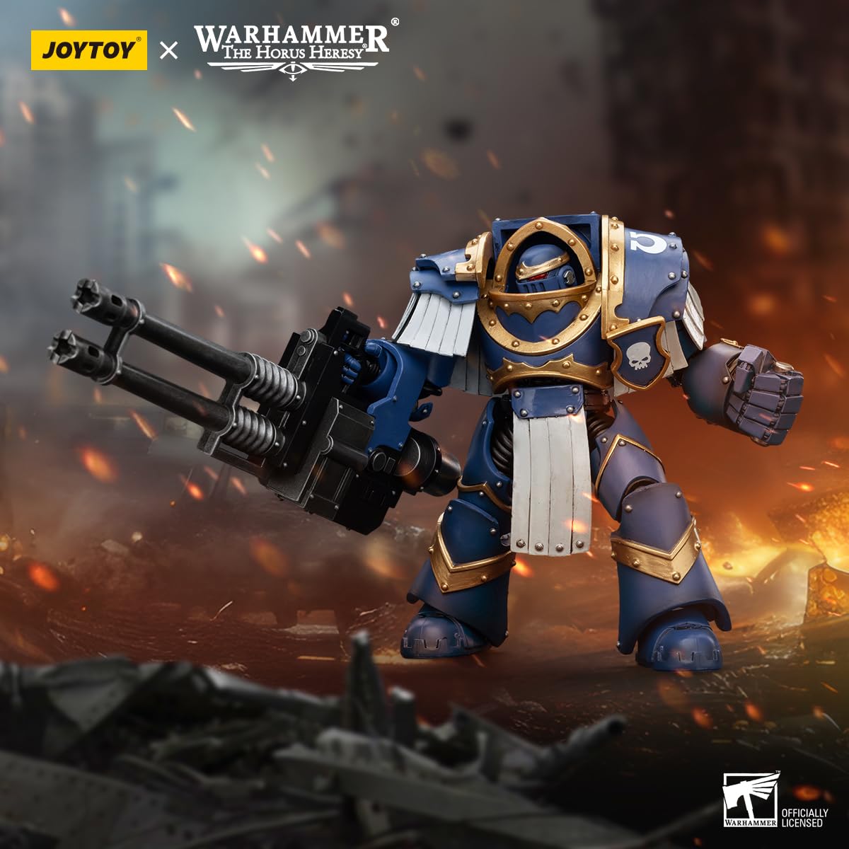 JOYTOY Warhammer 40k Ultramarines Terminator - 1/18 Scale Action Figure With Reaper Autocannon