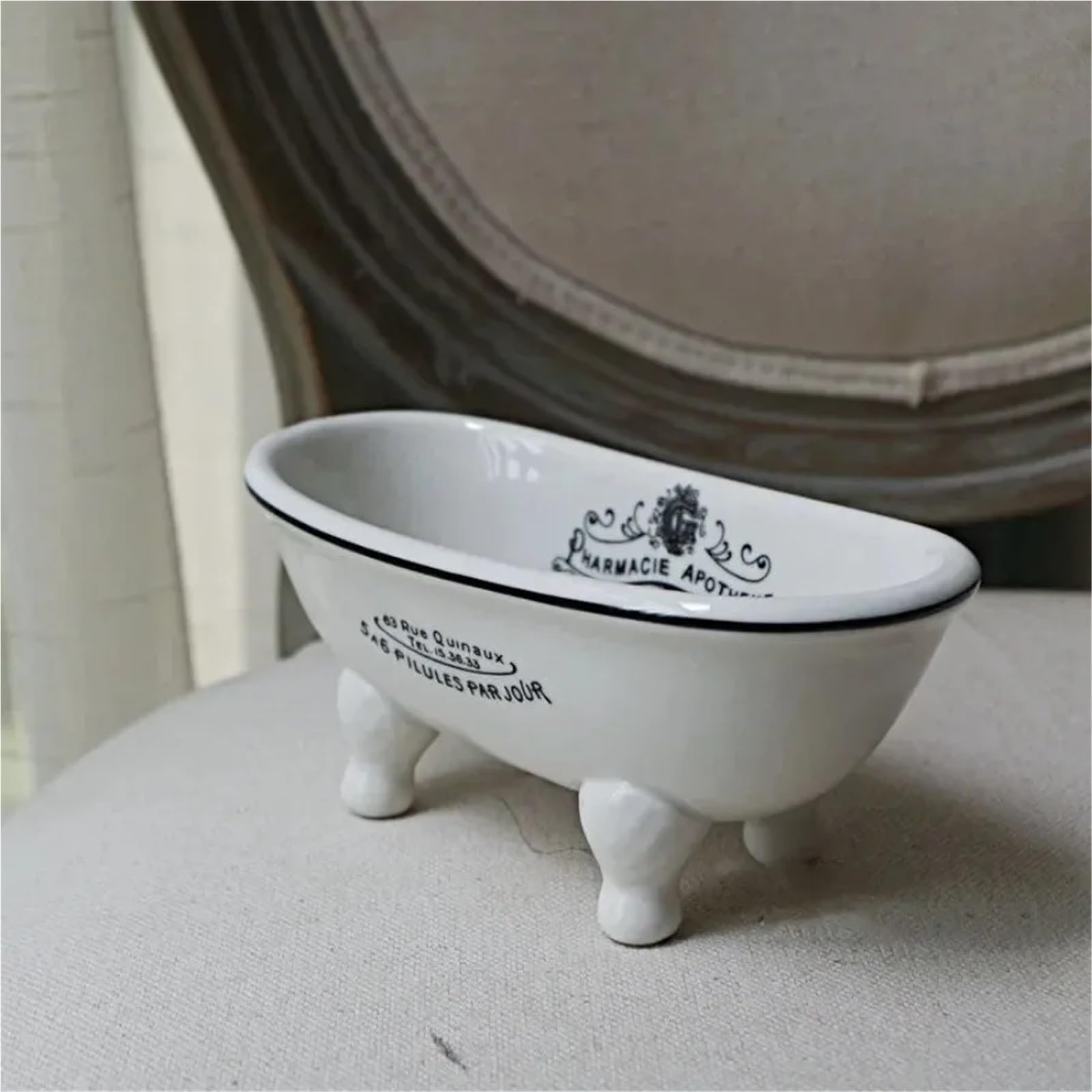 Caja para jabones Simply Country Garden Drain Soap Dish Ceramic Bathtub Drainage Bathroom Shower Soap Holder Container Storage Box Soap Rack(Color 1)